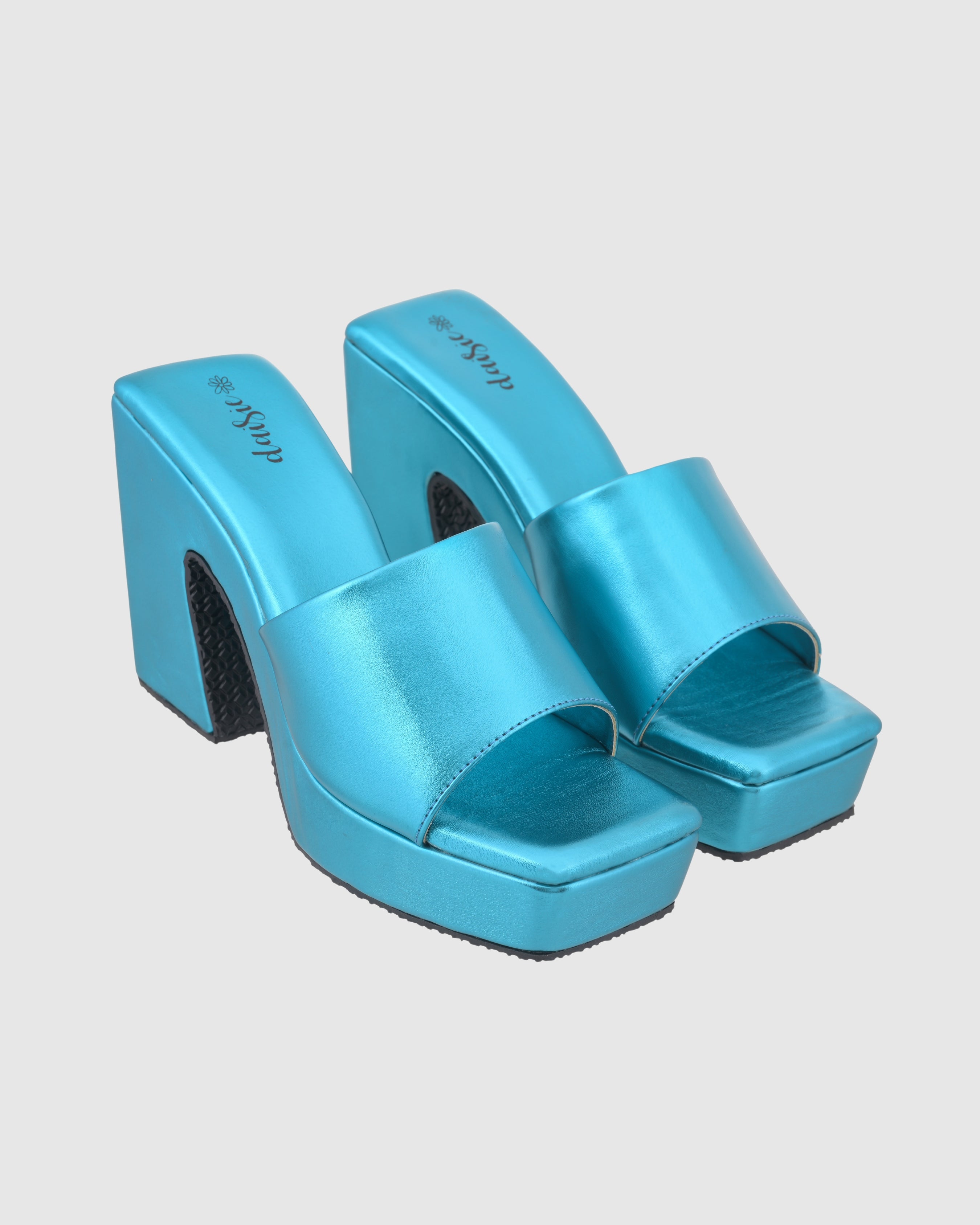 Y2K Trendy Comfort Blingy Blue Platform Heels