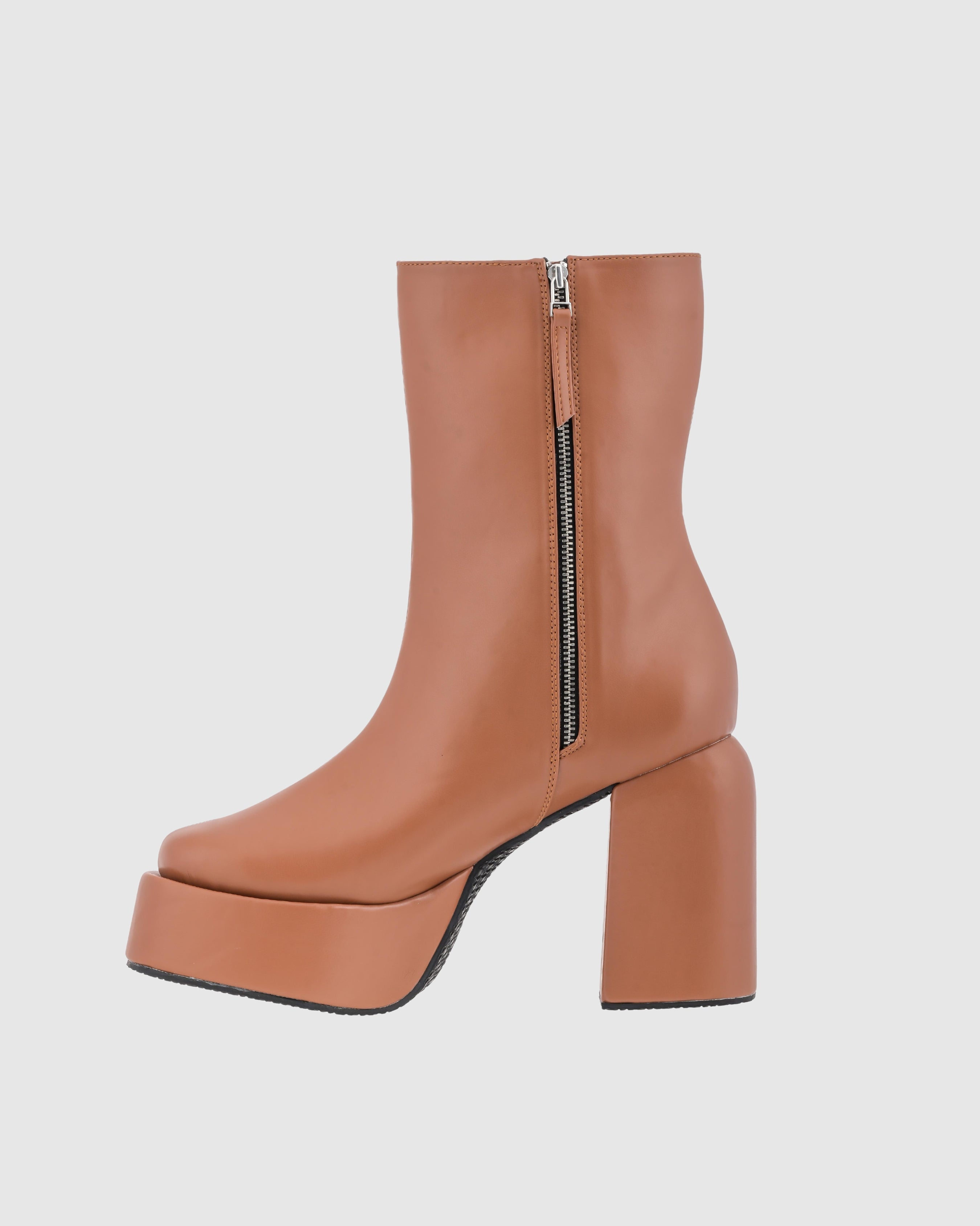 Y2k Chunky Caramel Brown Boots