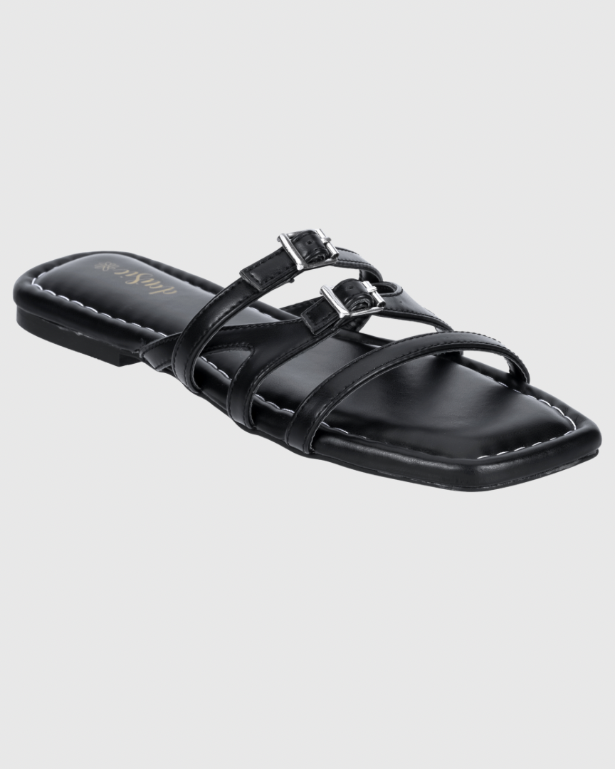 Midnight Buckle Flats