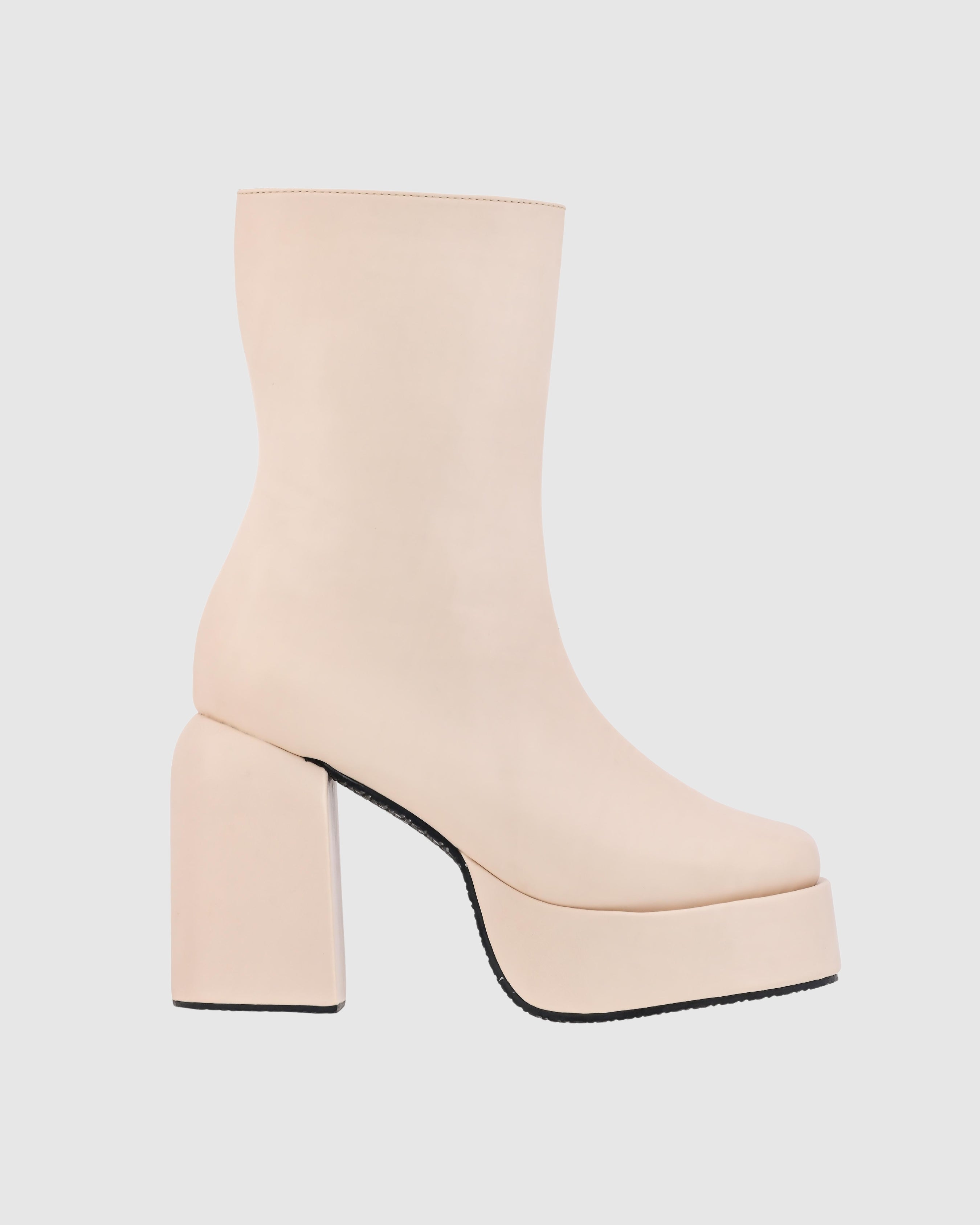 Y2k Chunky Milky Creme Boots