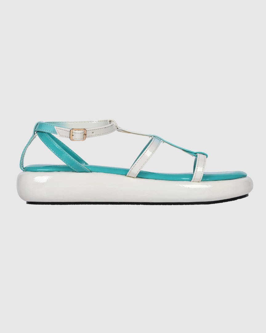 Y2K Ombre Blue&White Sandals