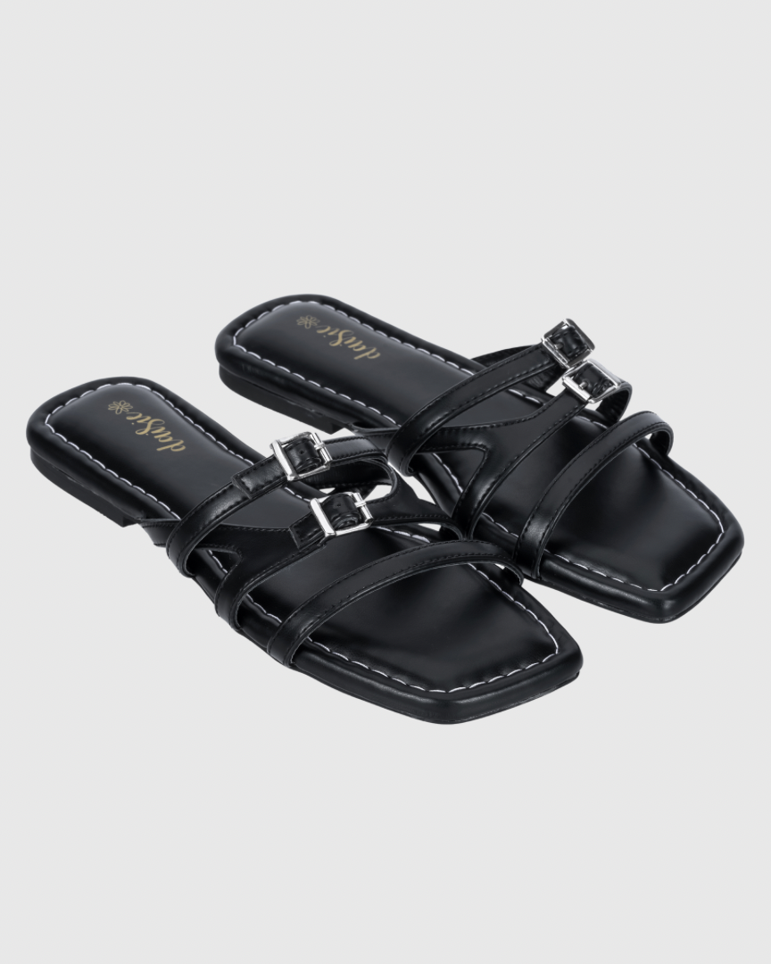 Midnight Buckle Flats