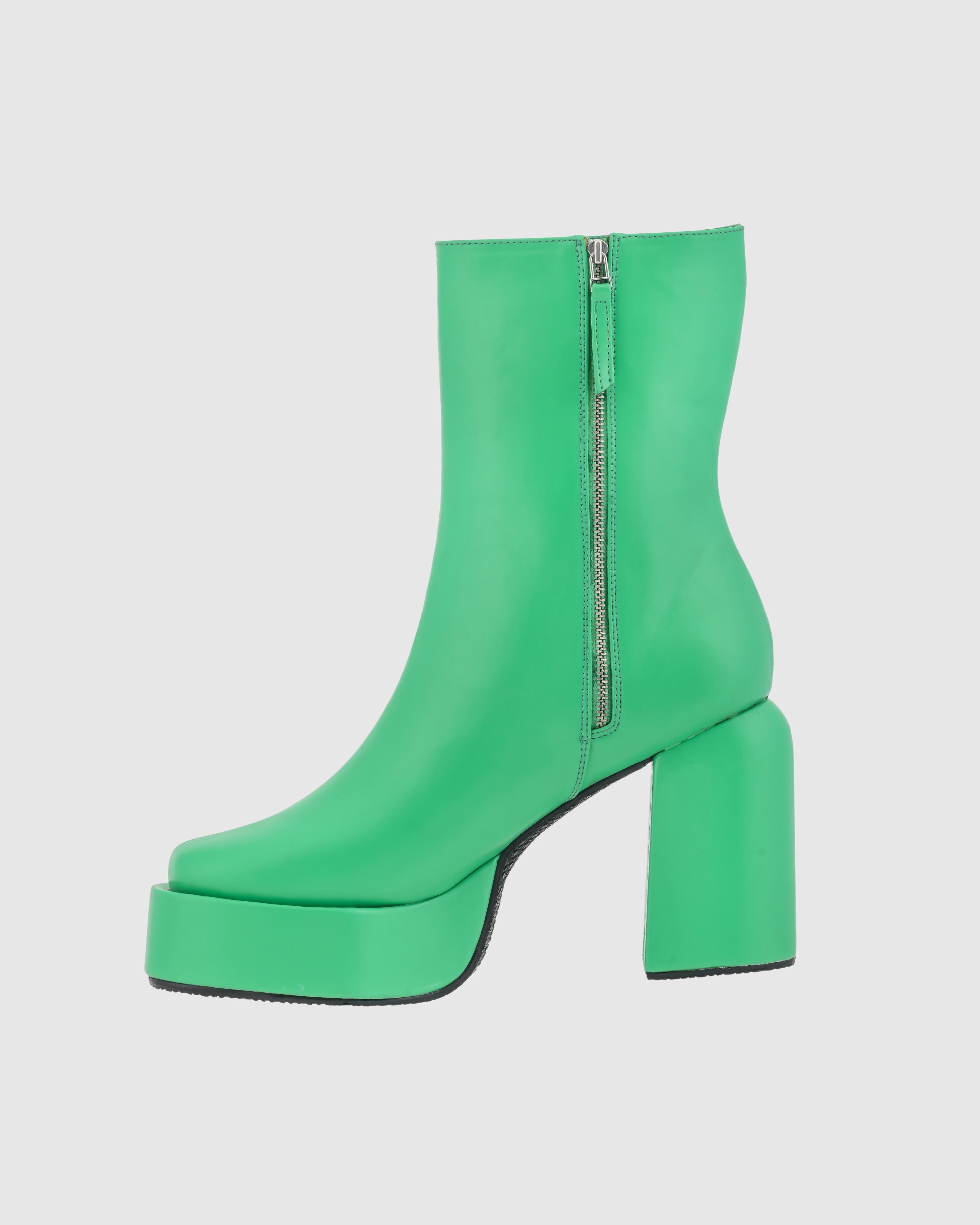 Y2k Chunky Hot Green Boots