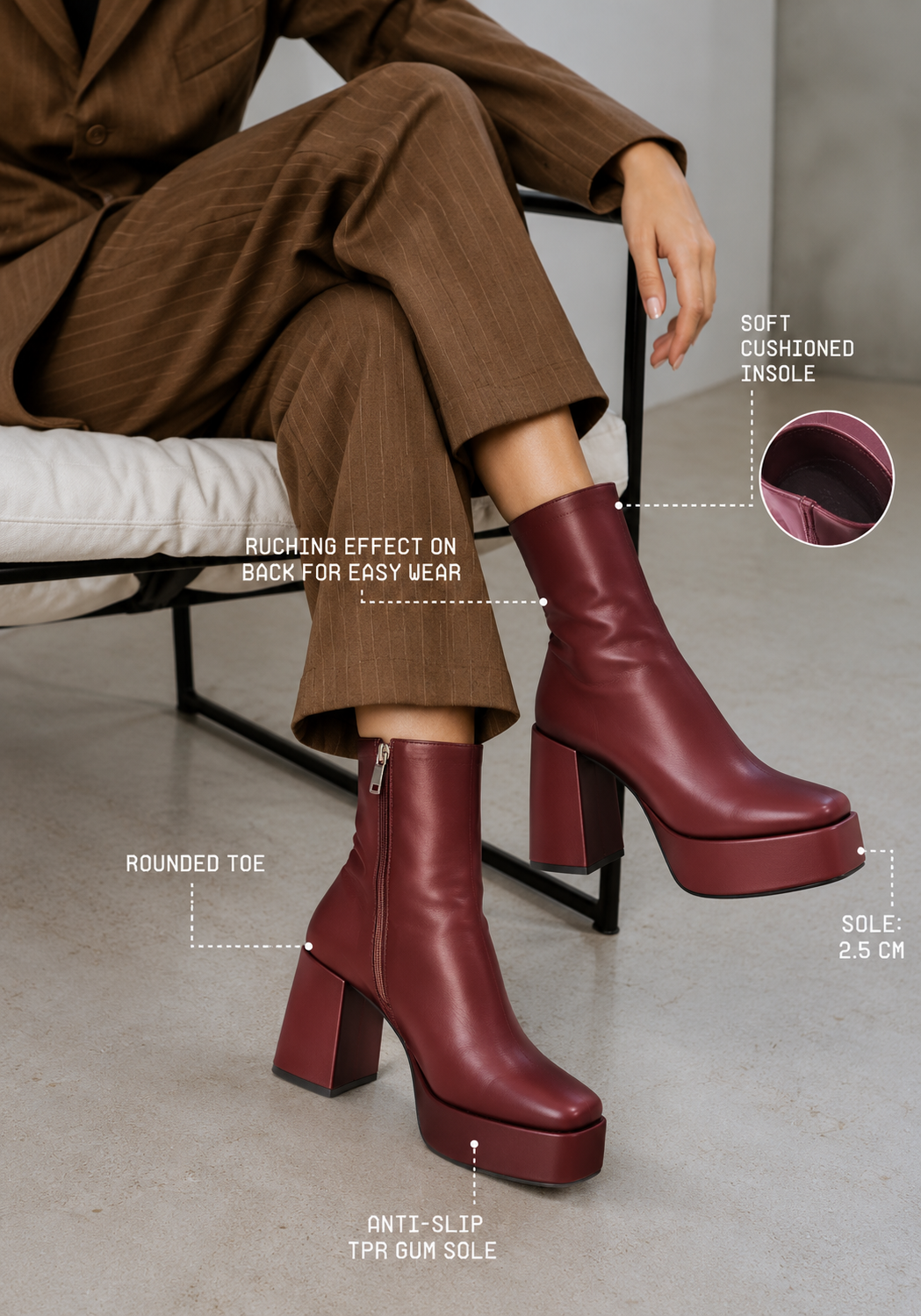 Y2k Chunky Cherry Boots