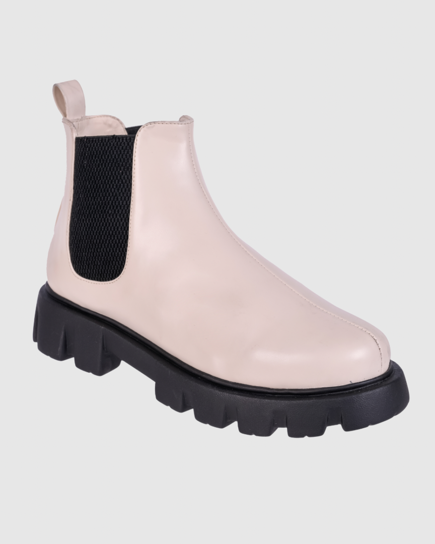 Y2K Basic Creme Ankle Boots
