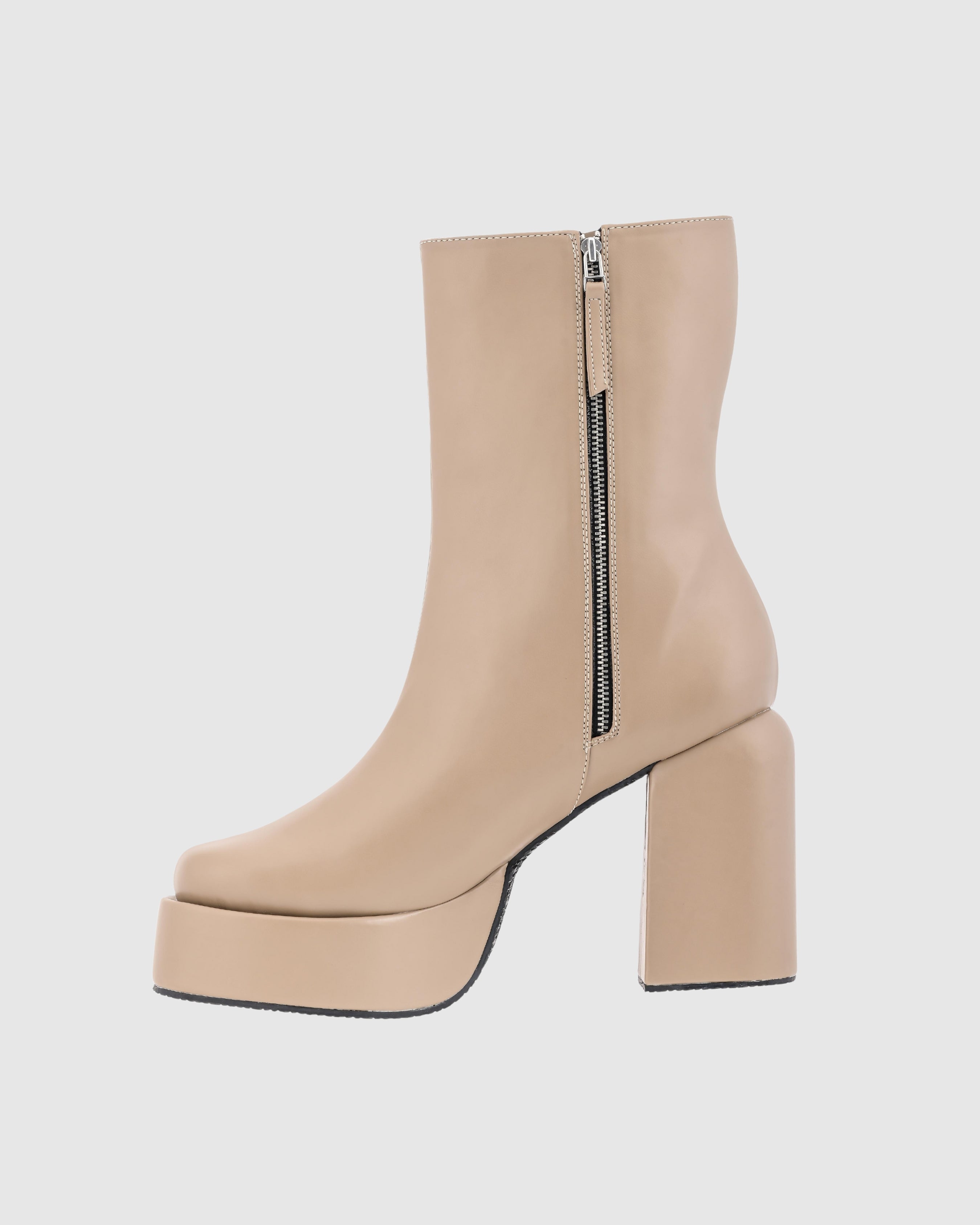 Y2k Chunky Nude Boots