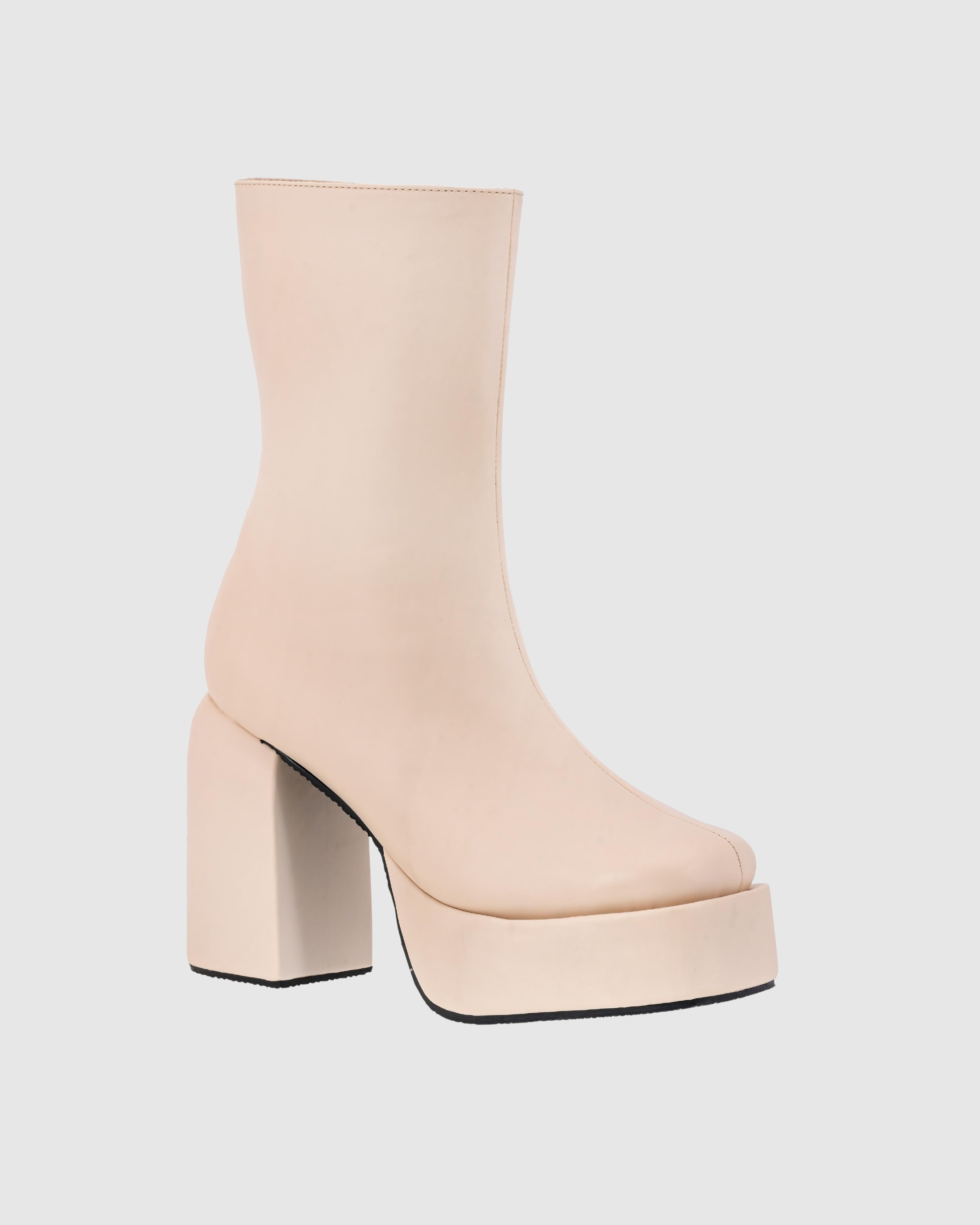 Y2k Chunky Milky Creme Boots