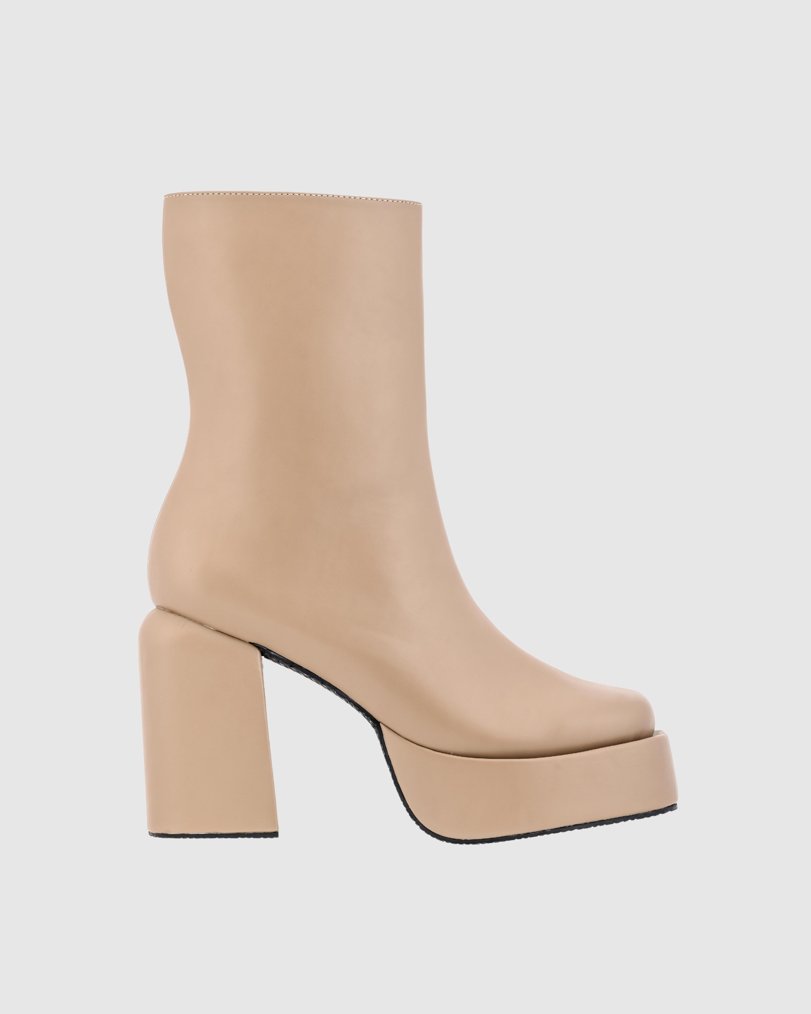 Y2k Chunky Nude Boots
