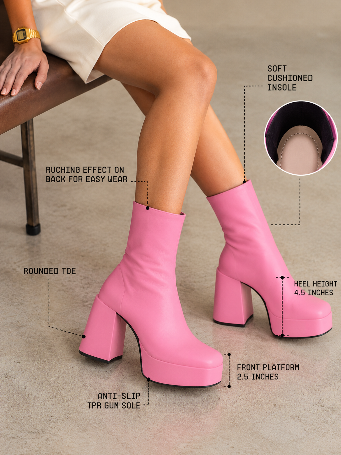 Y2k Chunky Pink Candy Boots
