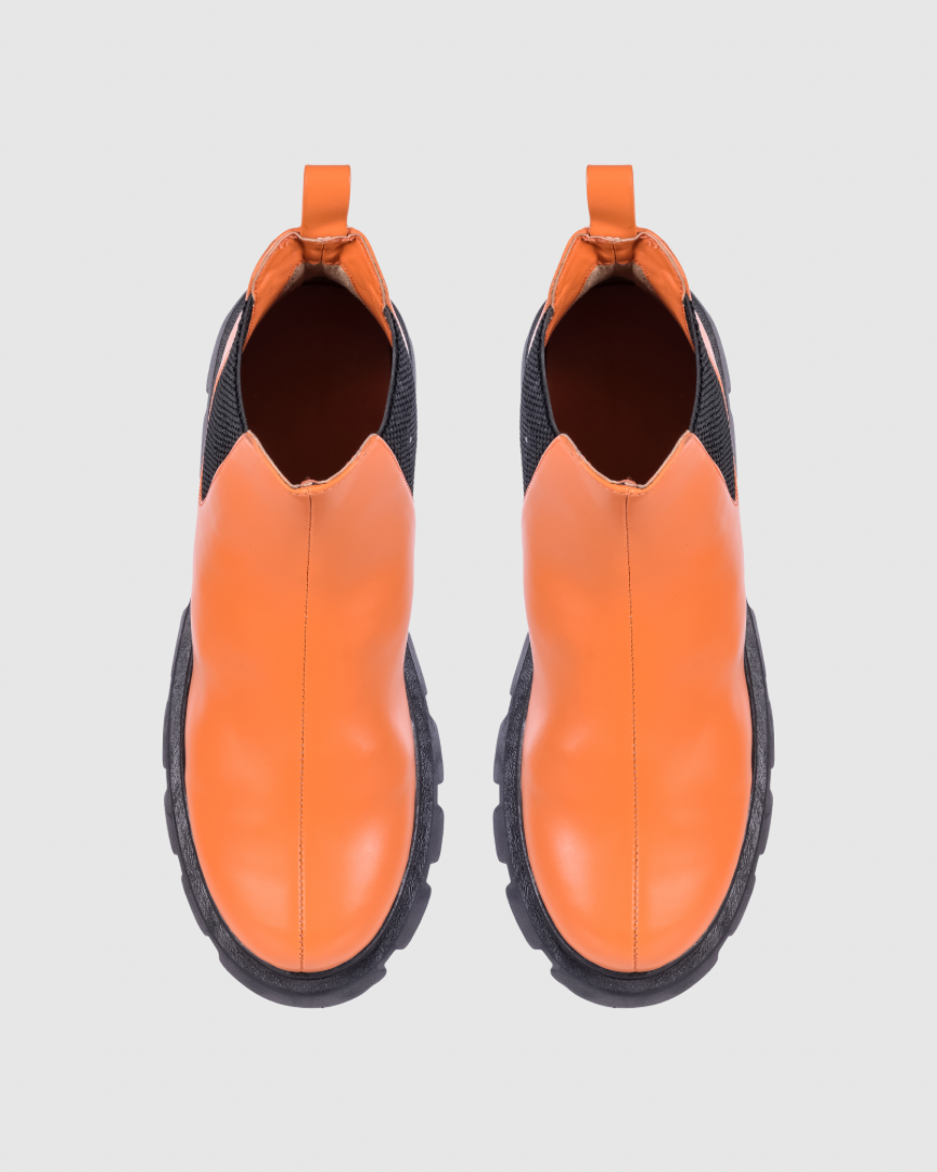 Y2K Orange Ankle Boots