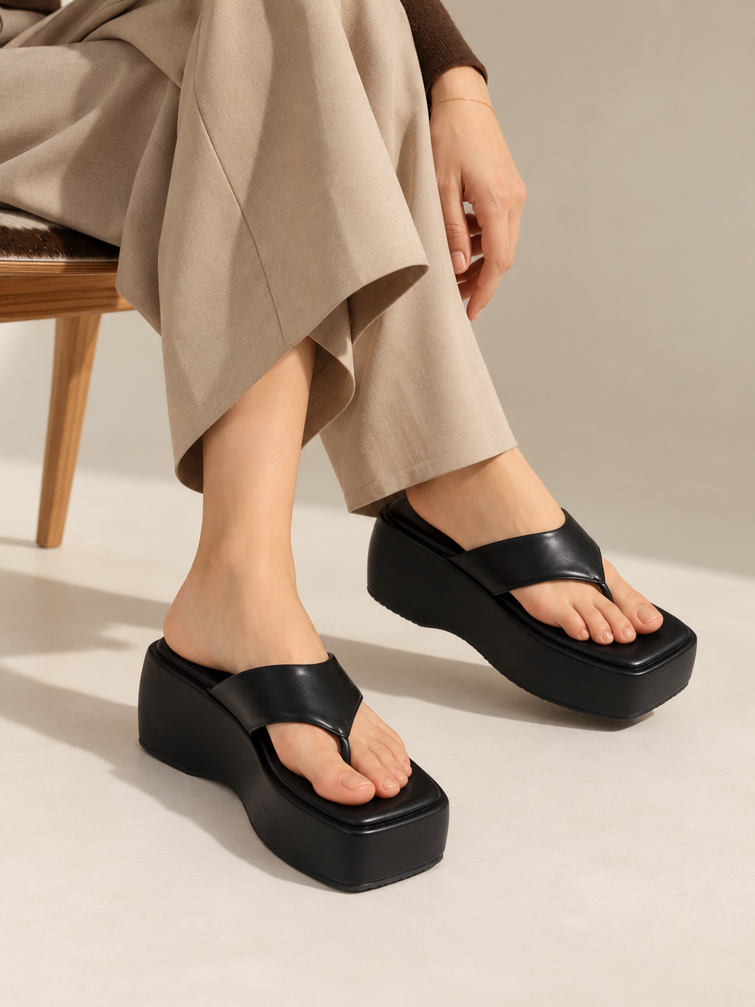 Y2k Block Chunky basic Black platforms