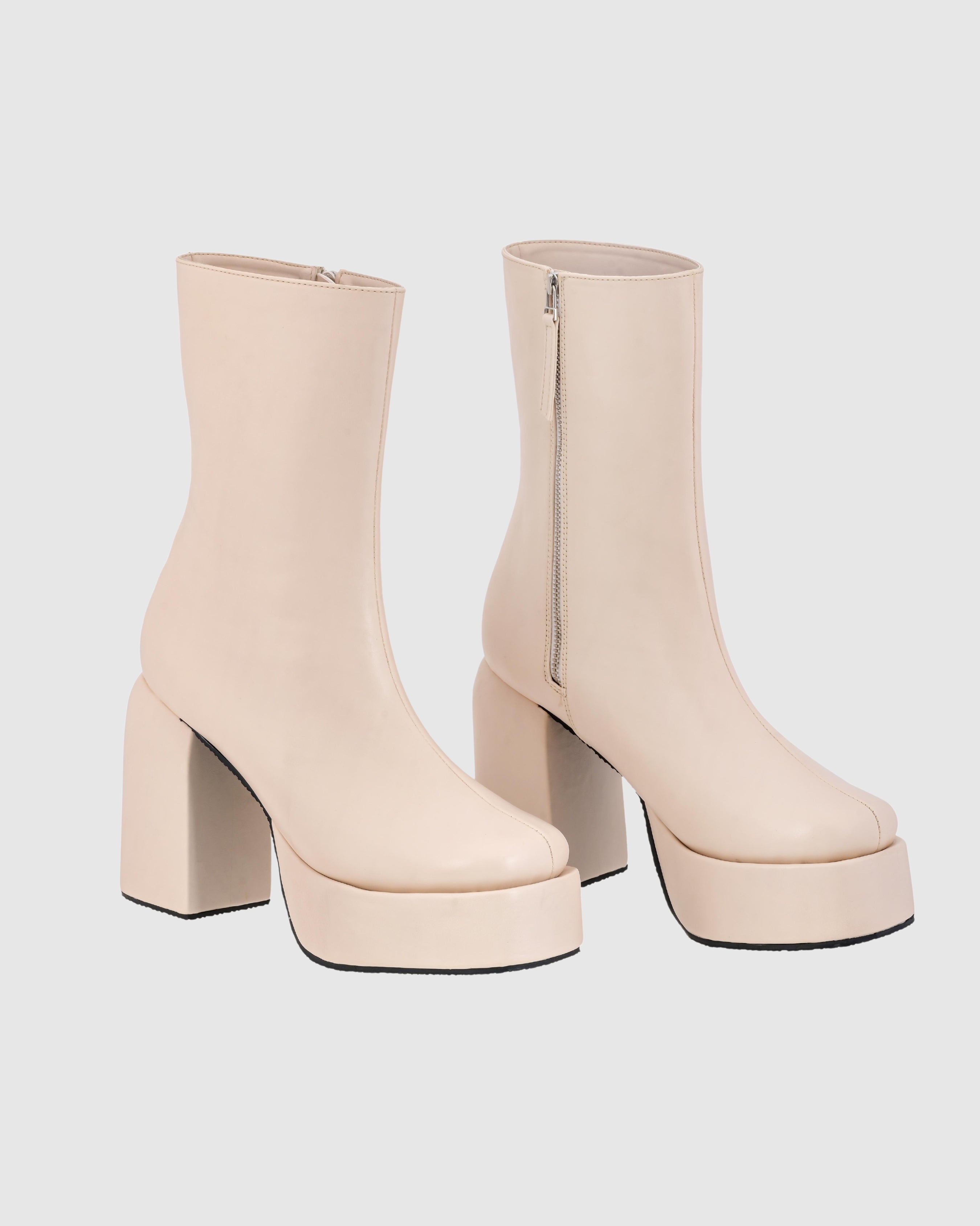 Y2k Chunky Milky Creme Boots