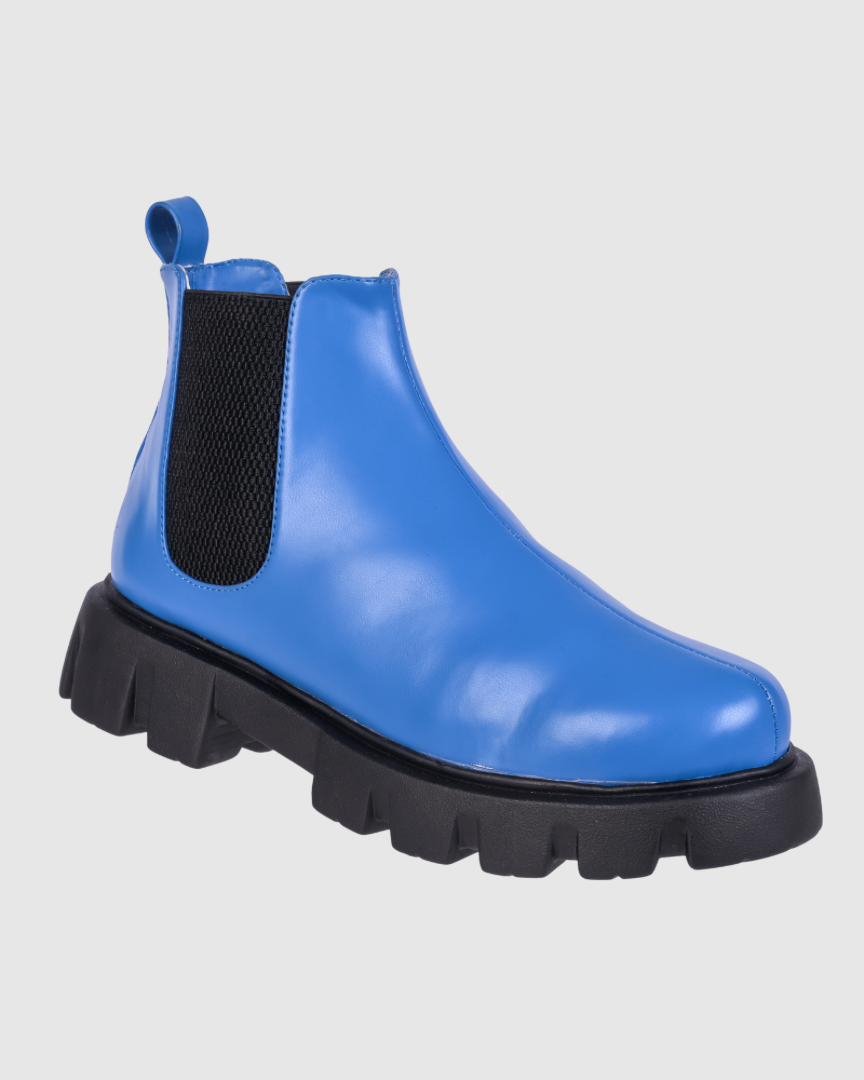 Y2K Hot Blue Ankle Boots