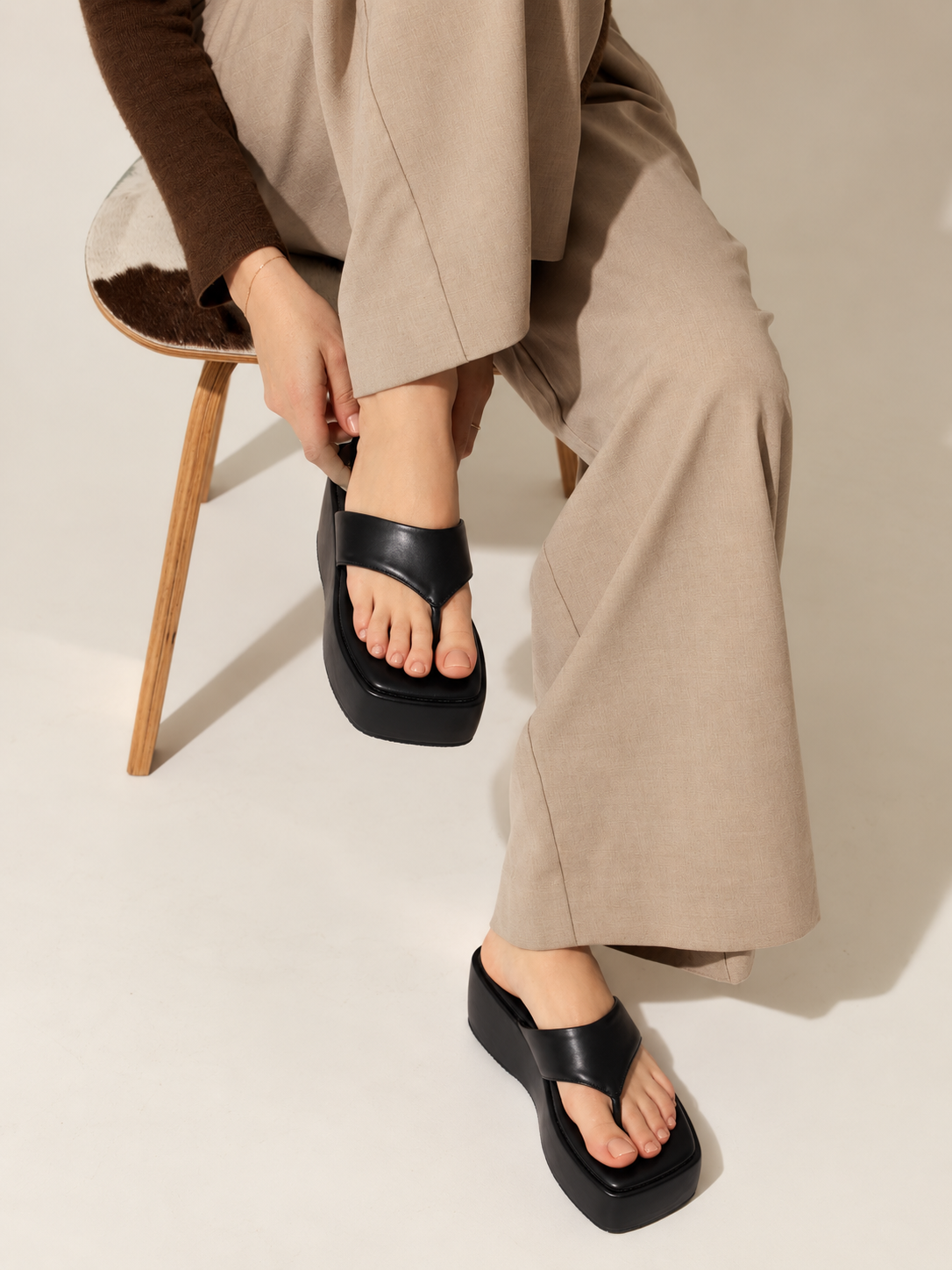 Y2k Block Chunky basic Black platforms