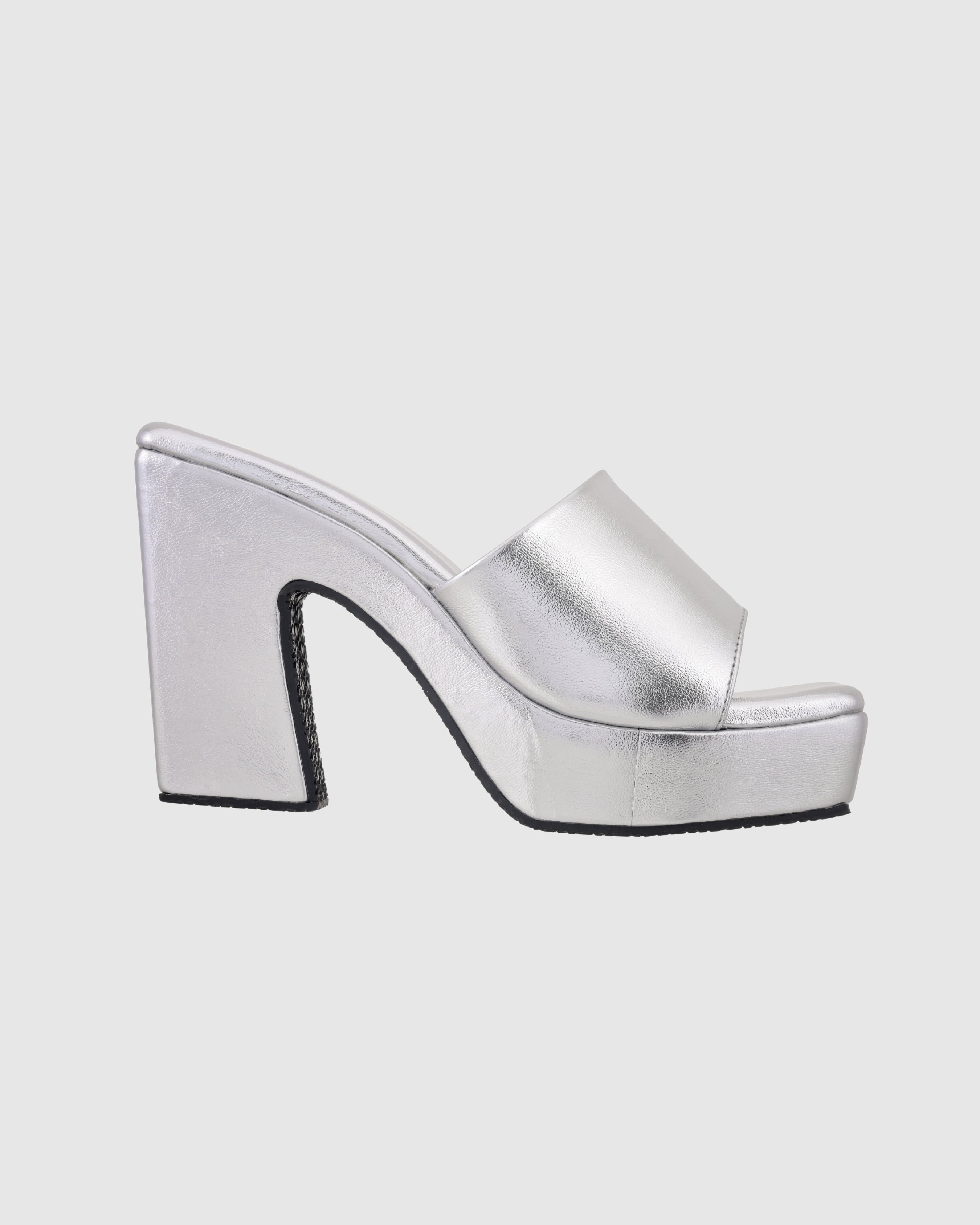 Y2K Trendy Comfort Silver Platform Heels