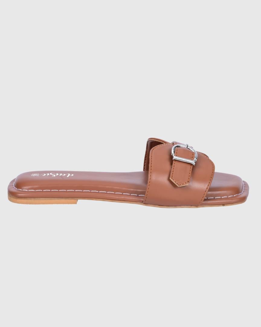 The Mocha Buckle Sliders