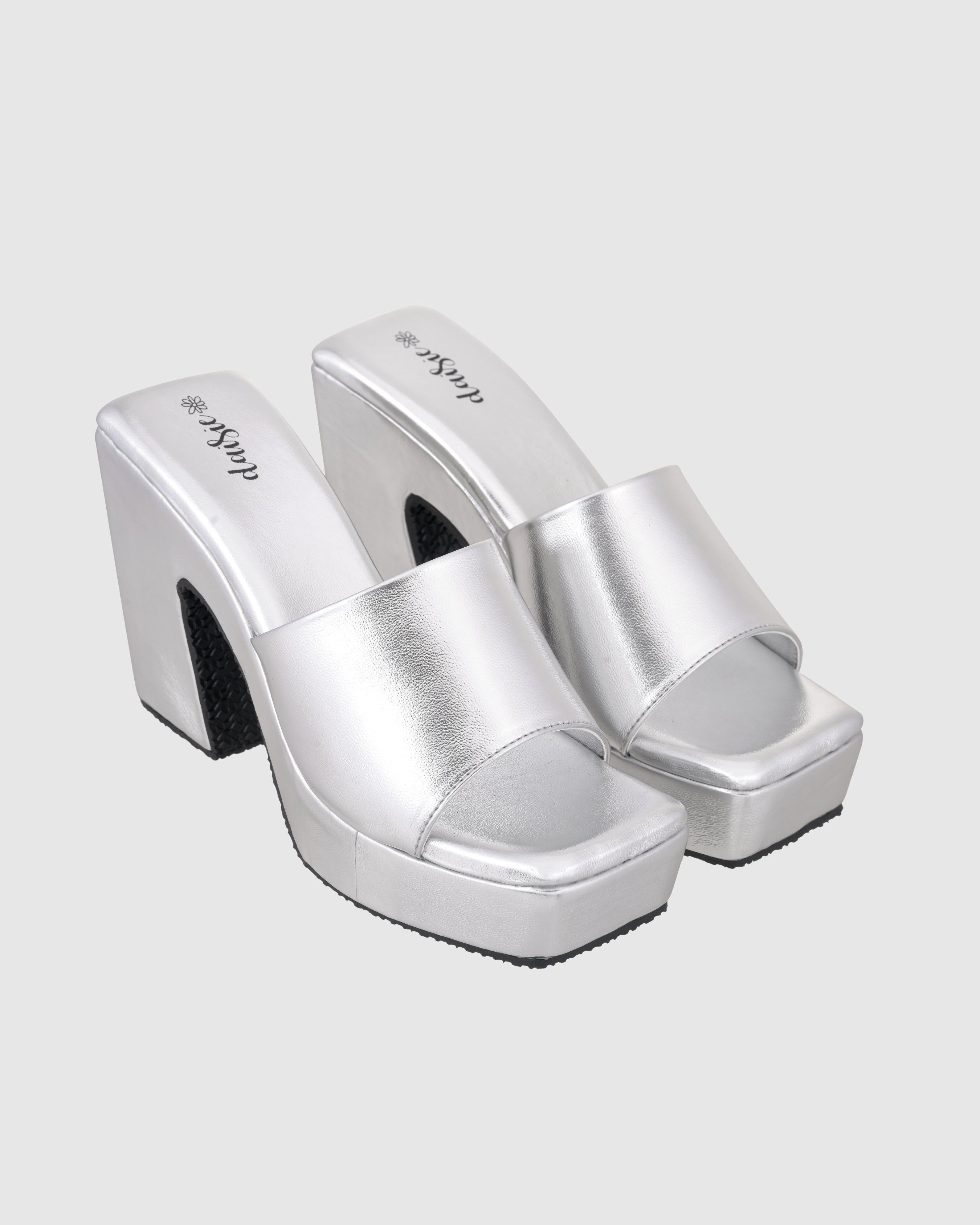 Y2K Trendy Comfort Silver Platform Heels
