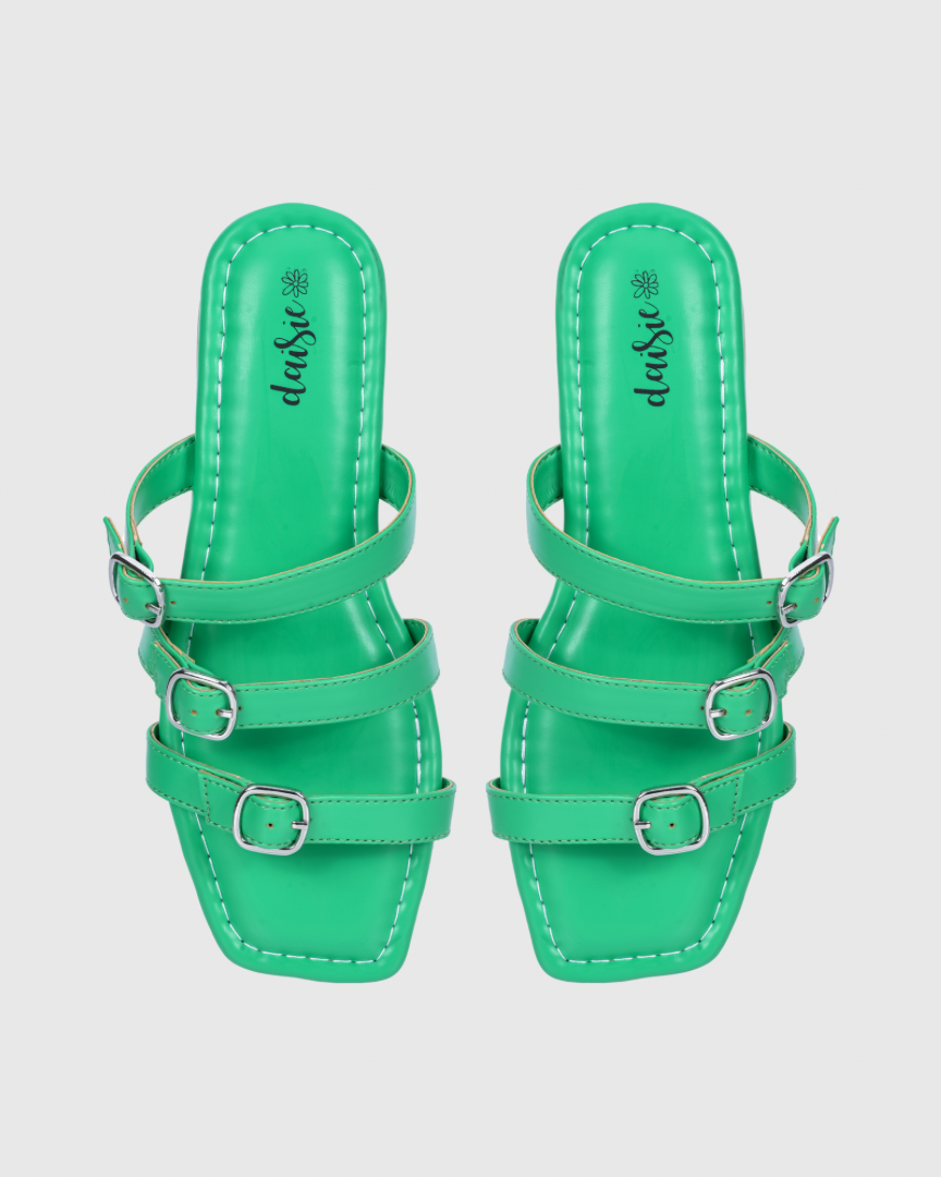 Mint Mojo Buckle Flats