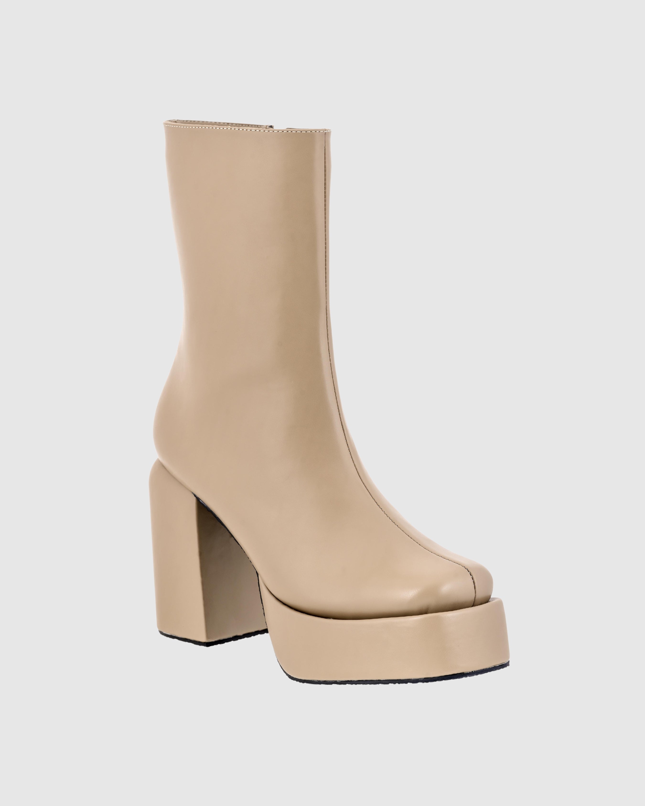 Y2k Chunky Nude Boots