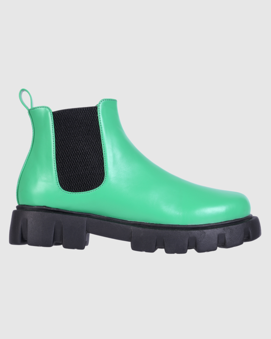 Y2K Hot Green Ankle Boots