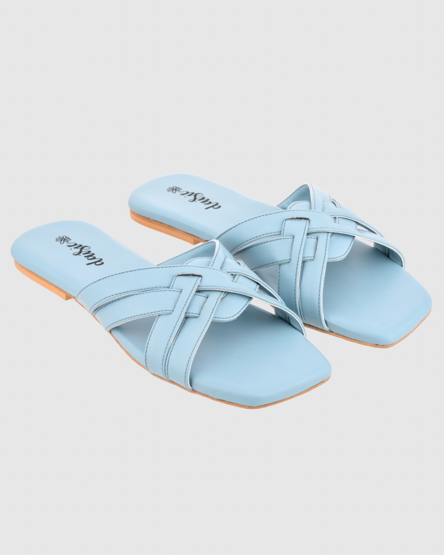 Powder Blue Knoughty Flats