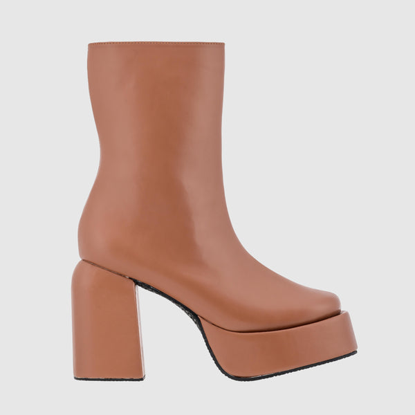Y2k Chunky Caramel Brown Boots