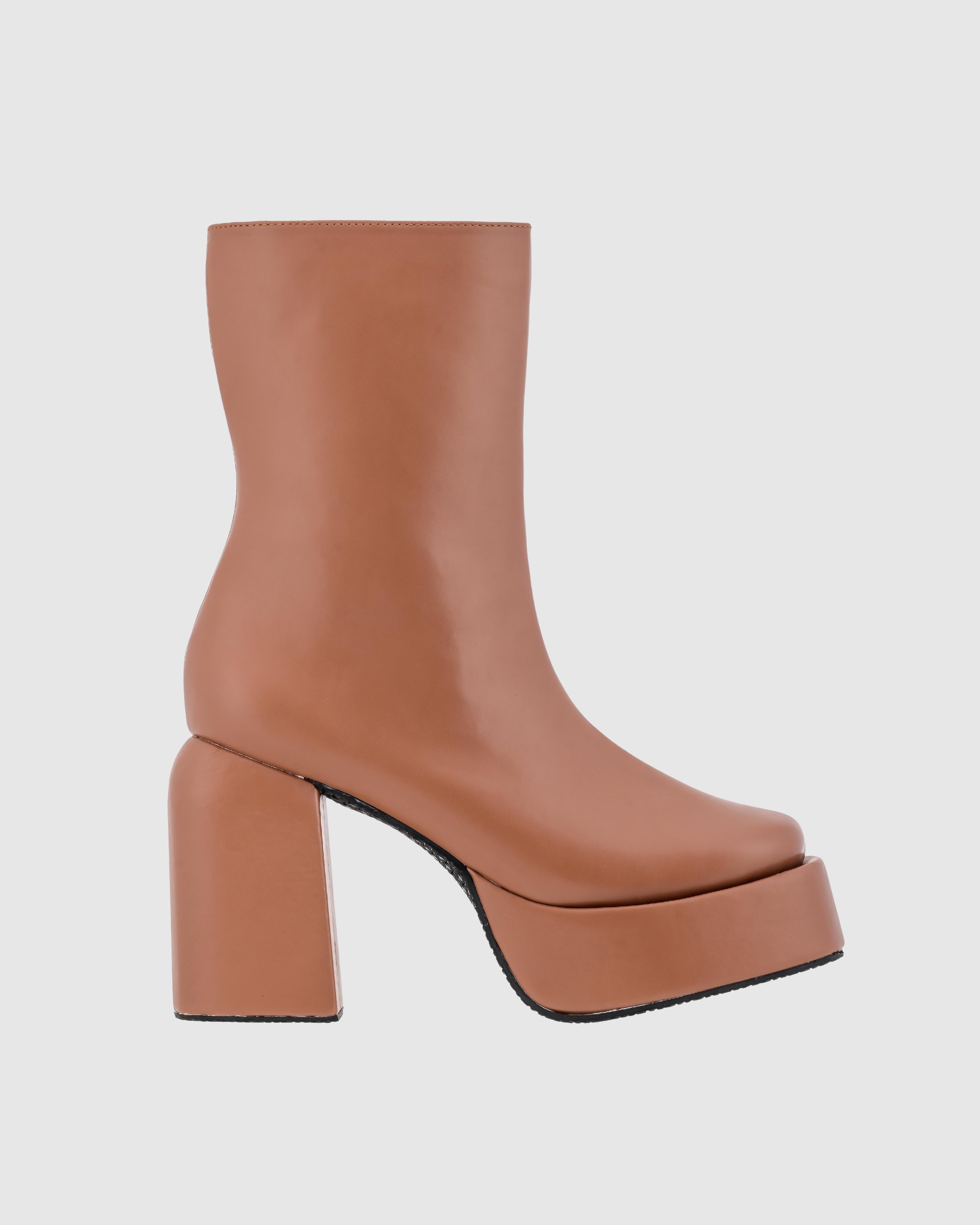 Y2k Chunky Caramel Brown Boots