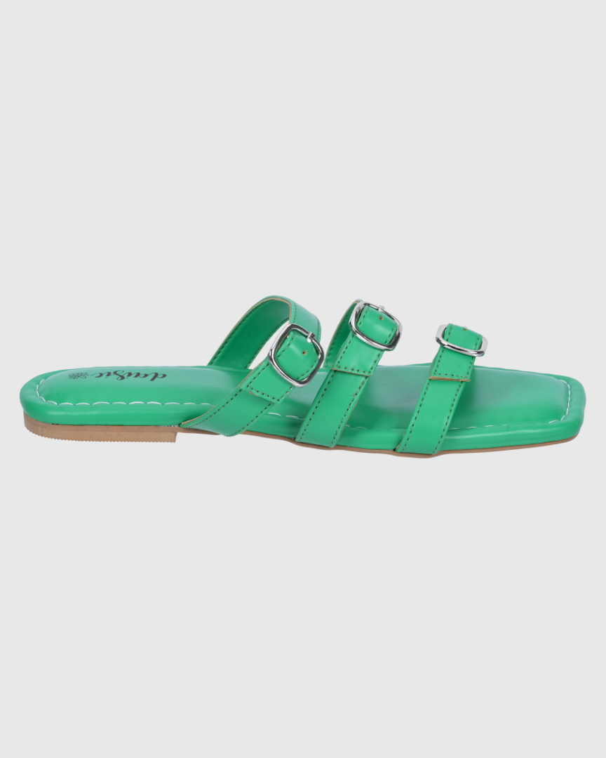 Mint Mojo Buckle Flats