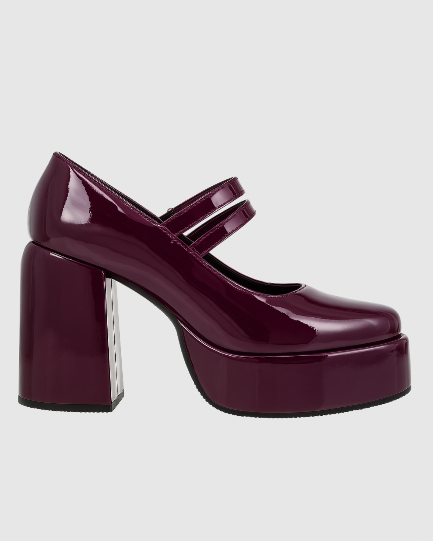 Bratz X Marry Jane Platform Heels - Glossy Cherry Red