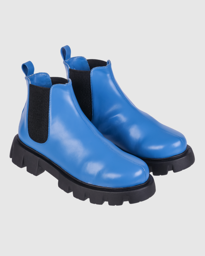 Y2K Hot Blue Ankle Boots
