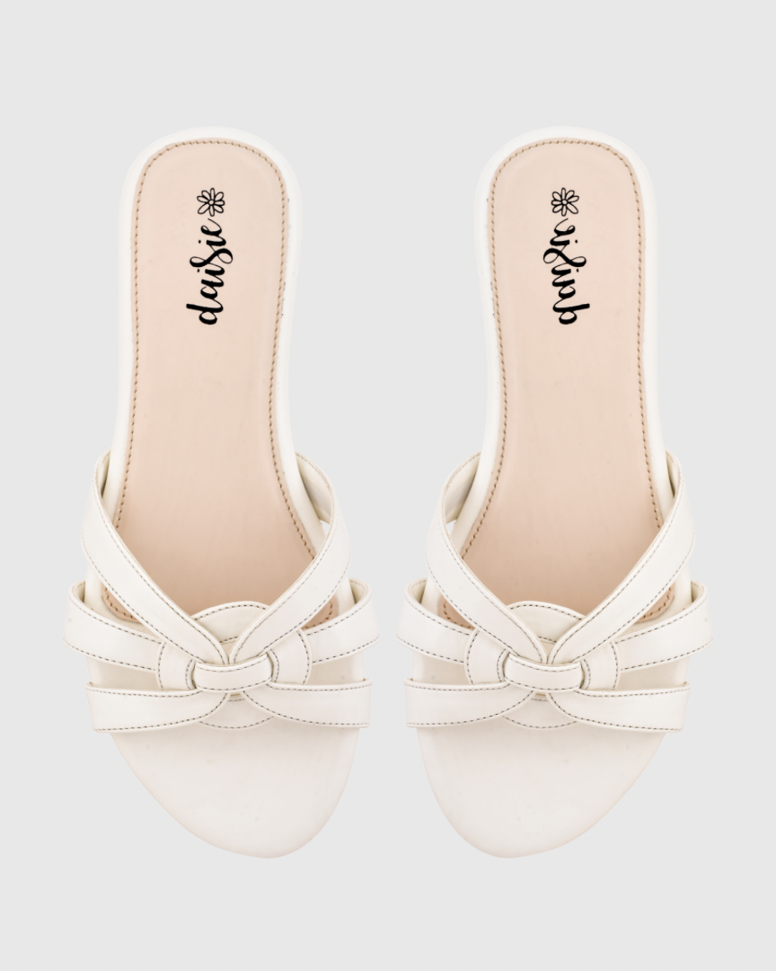 White Knoughty Twist Flats