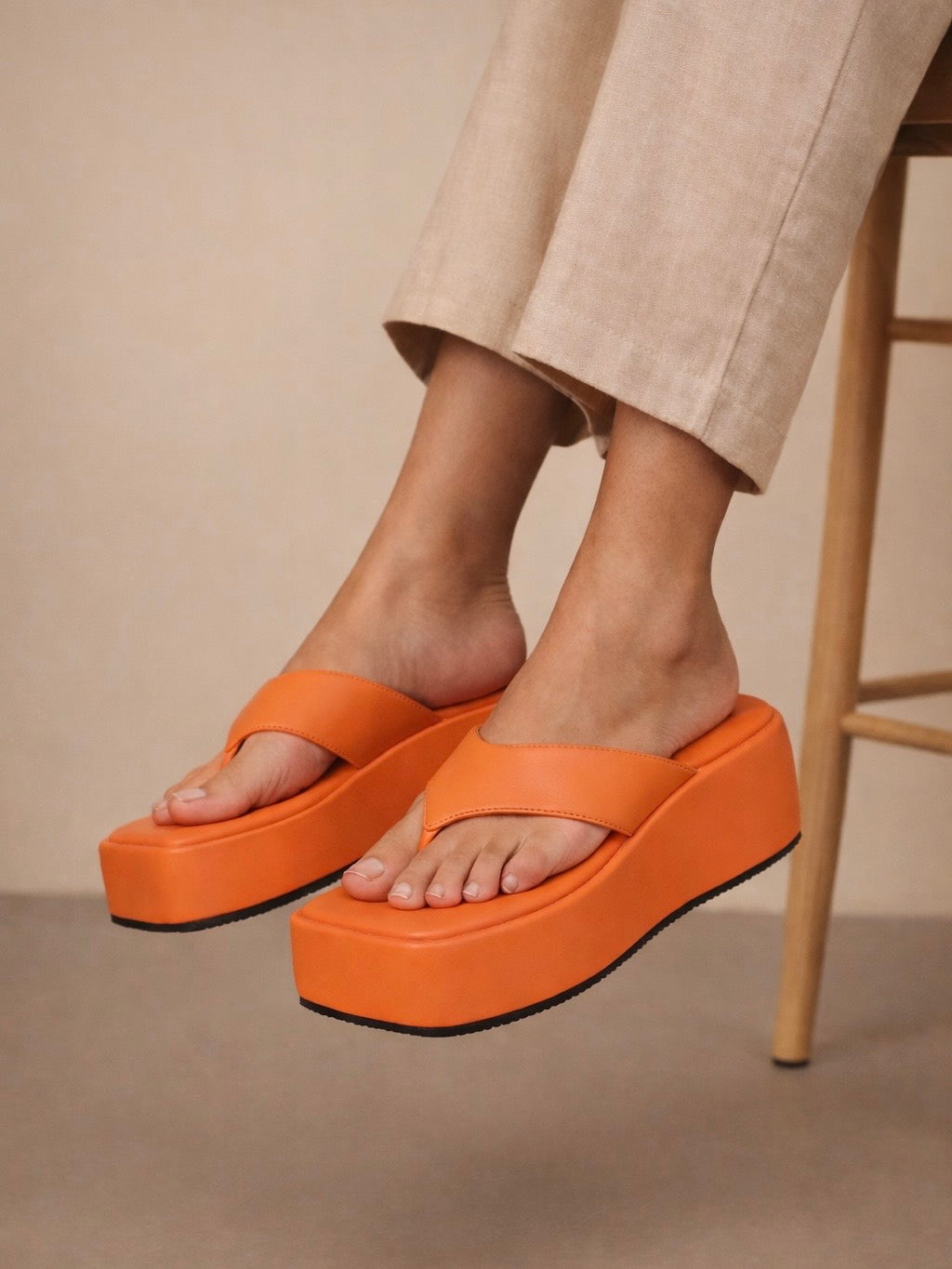 Y2k Block Chunky orange platforms
