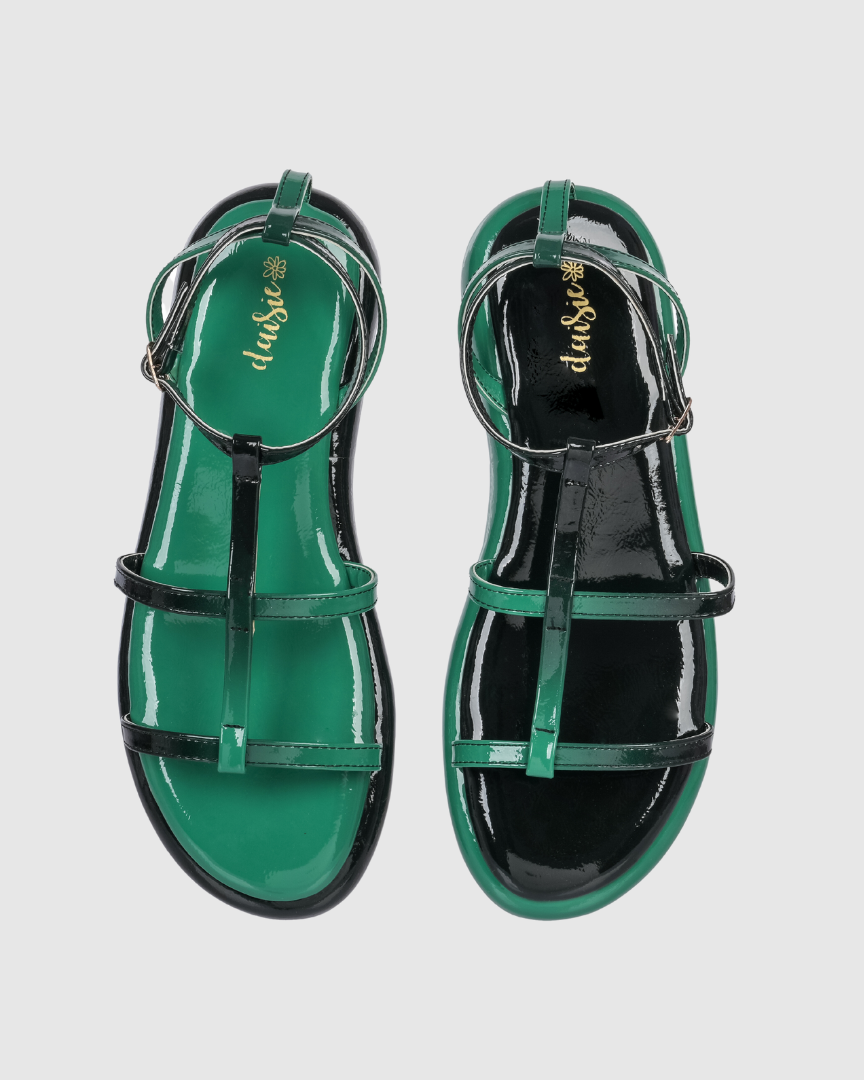 Y2K Ombre Green&Black Sandals