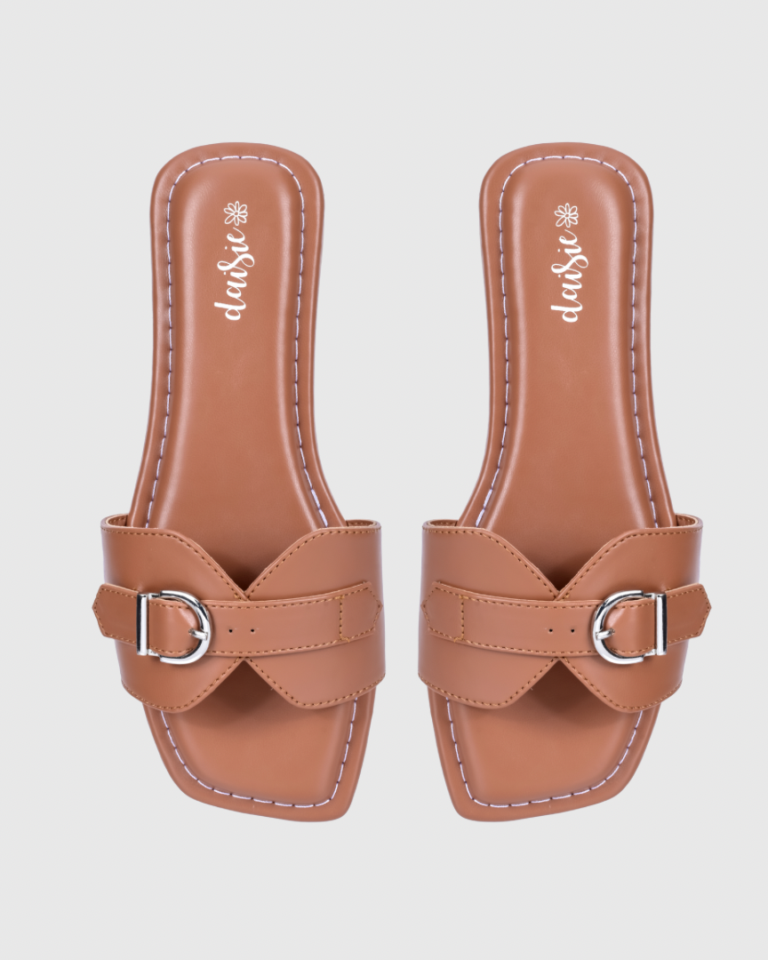 The Mocha Buckle Sliders
