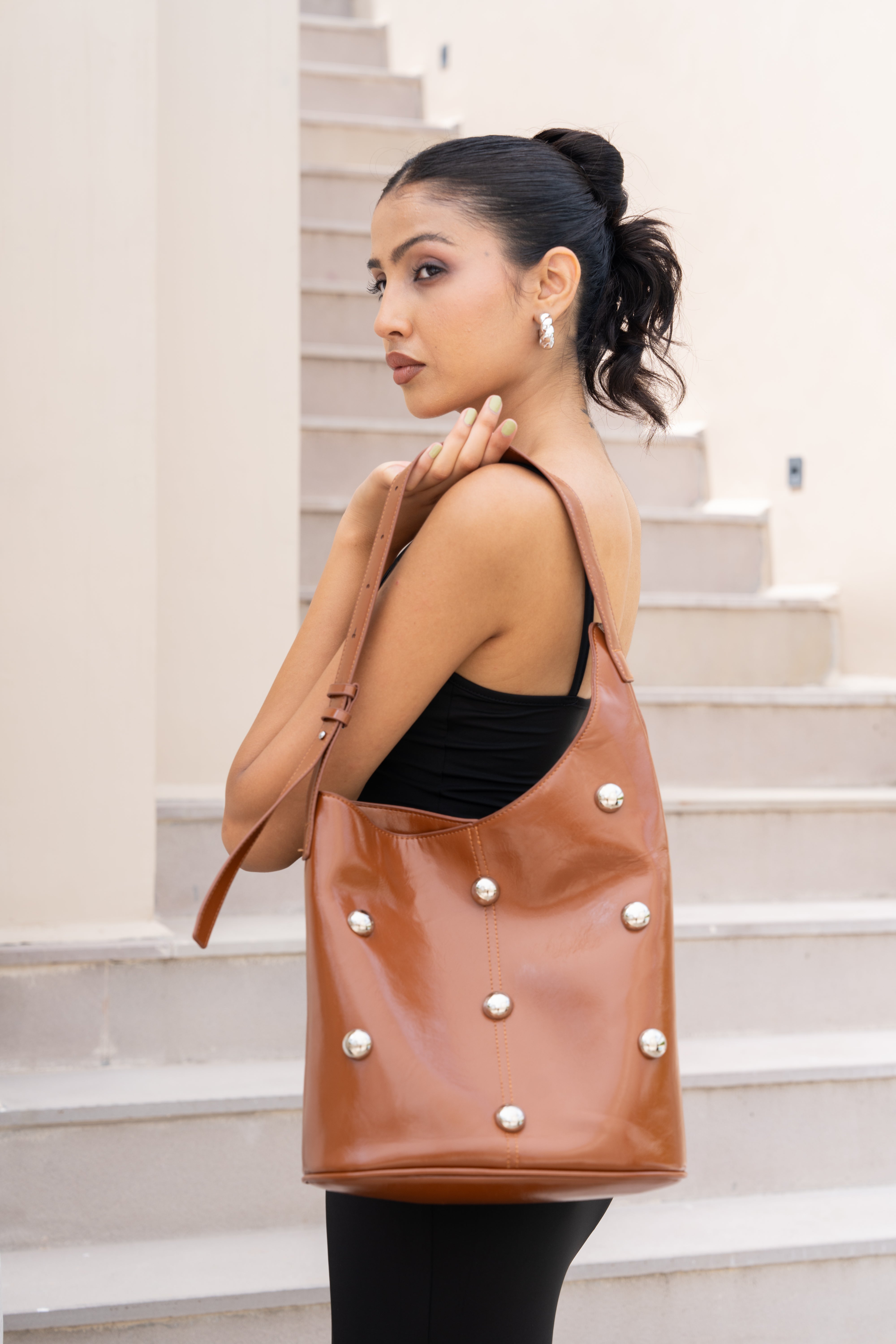 Black Spaghetti Strap Bodycon Maxi Dress – Minimalist Evening Outfit