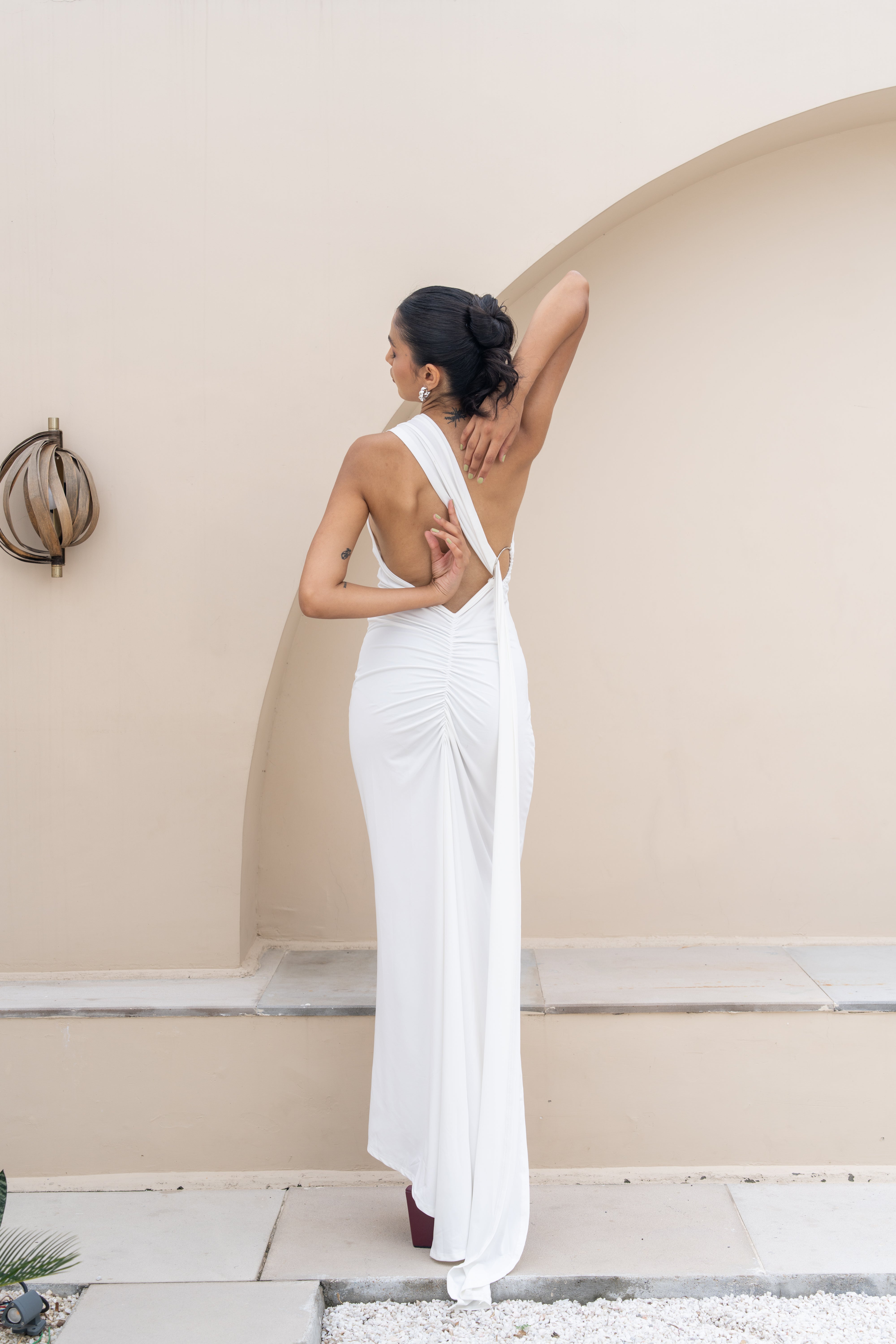 Ivory Muse One-Shoulder Gown – Timeless White Evening Elegance