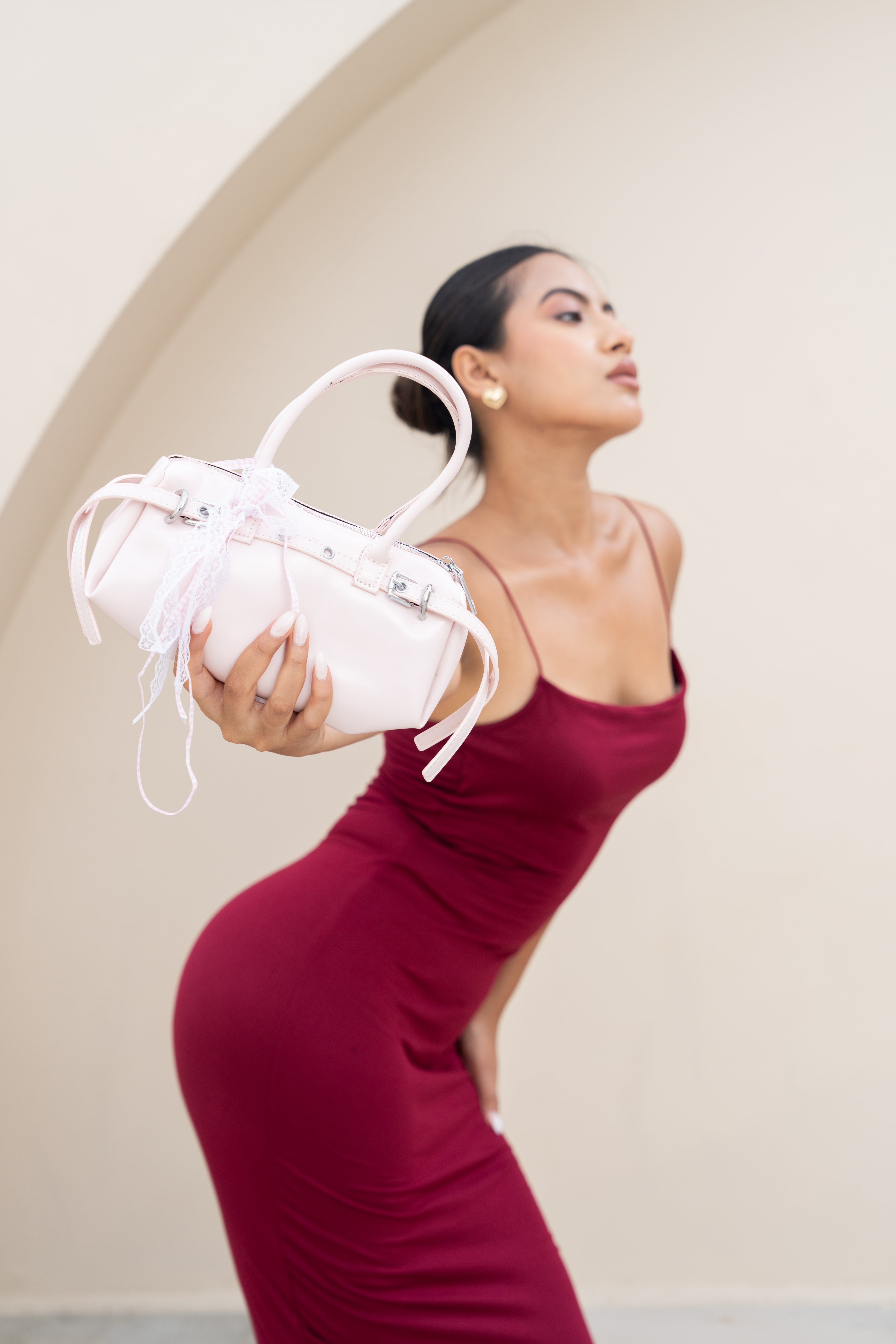 Wine Red Bodycon Maxi Dress – Minimal Spaghetti Strap Evening Wear