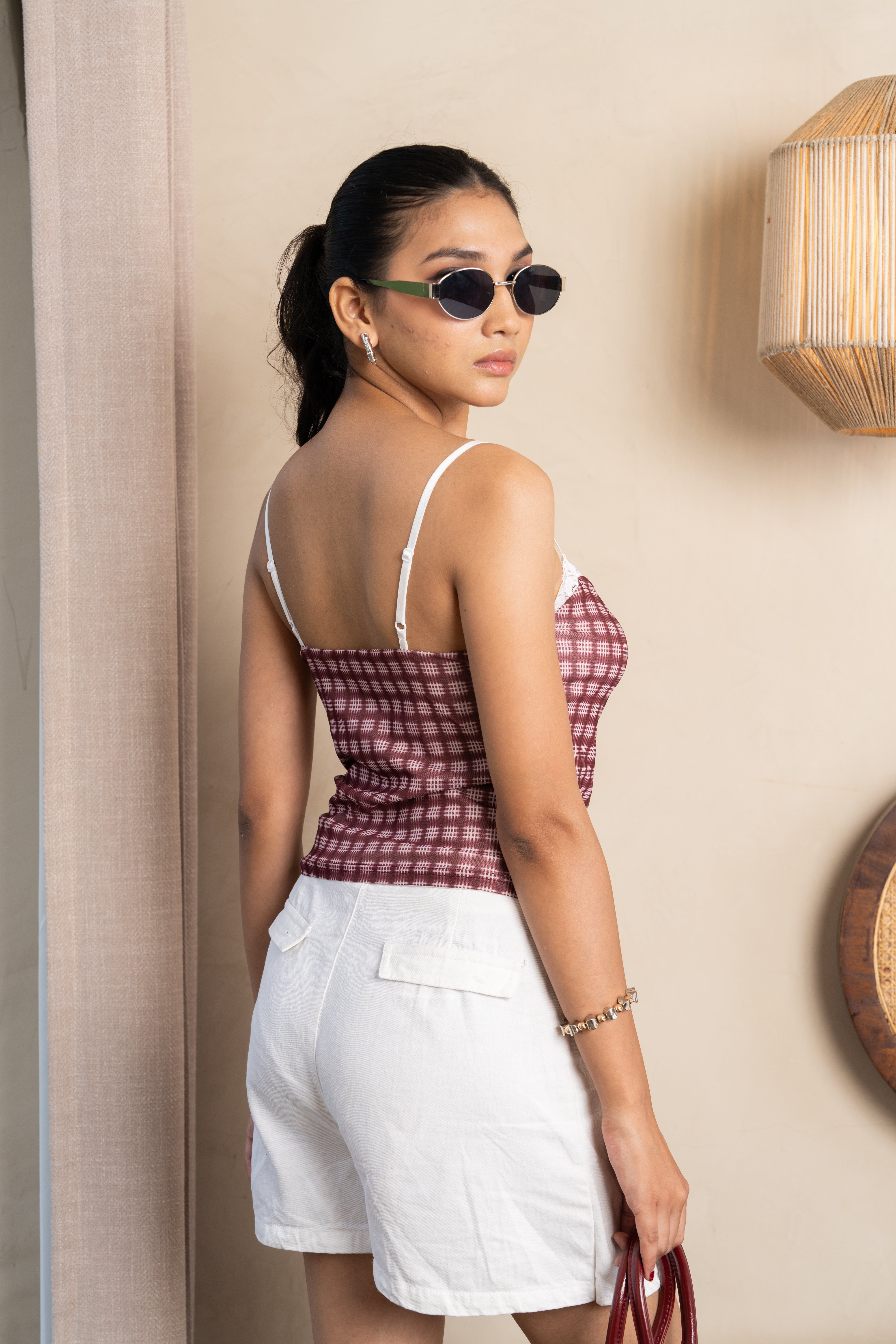 Ruby Checkered Cami Top – Vintage Plaid Everyday Essential