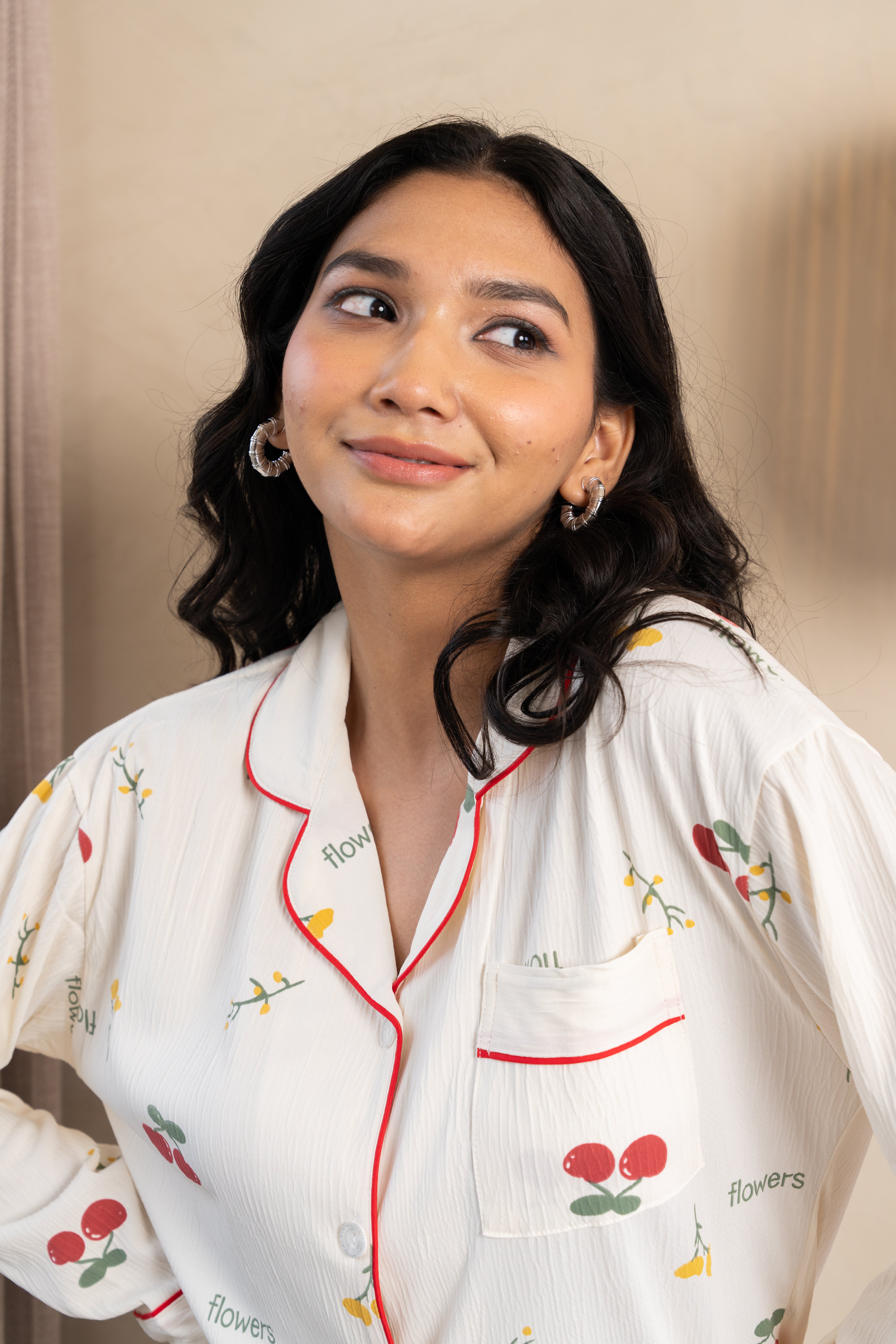 Cherry Bloom White Nightsuit Set (Set of 2) – Sweet Printed Loungewear