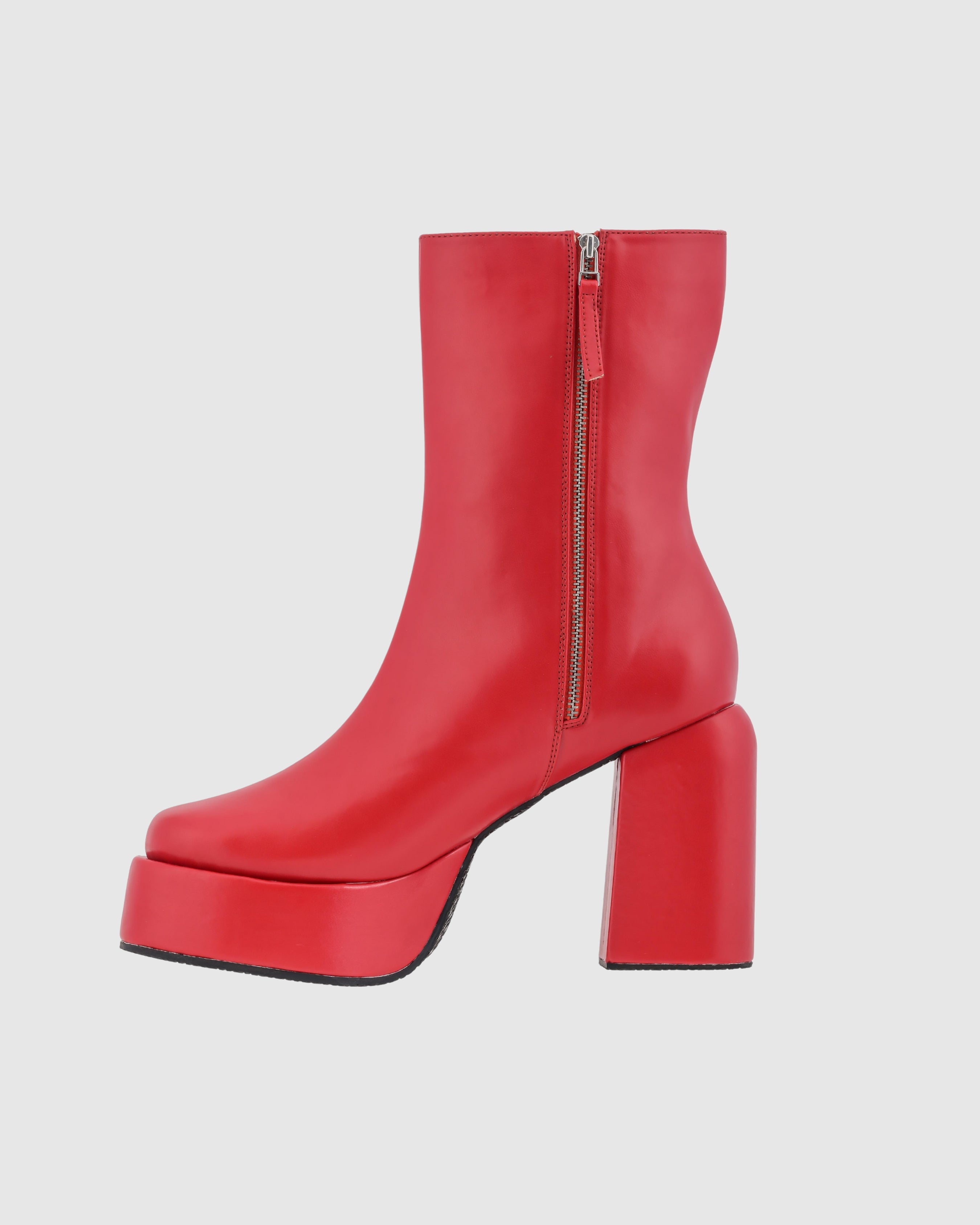 Y2k ChunkyHot Red Boots
