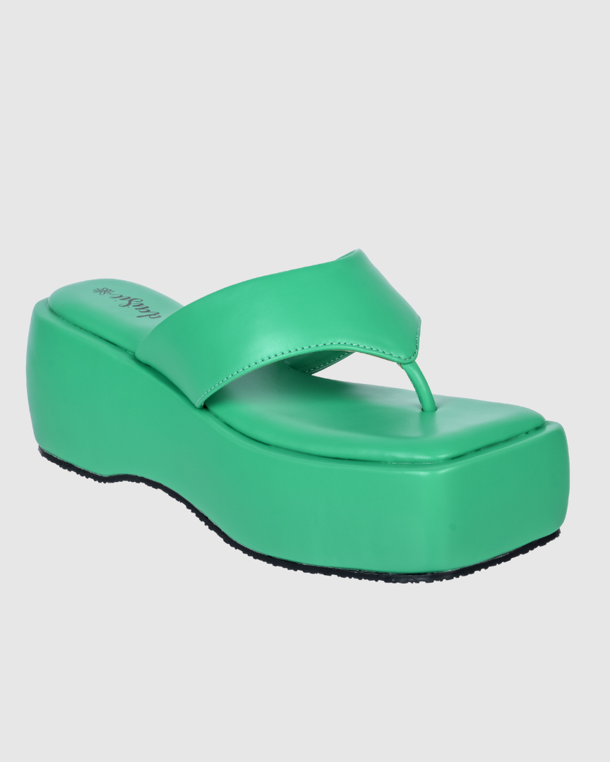 Y2k Block Chunky Bottega Green platforms