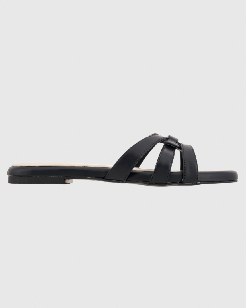 Black Knoughty Twist Flats