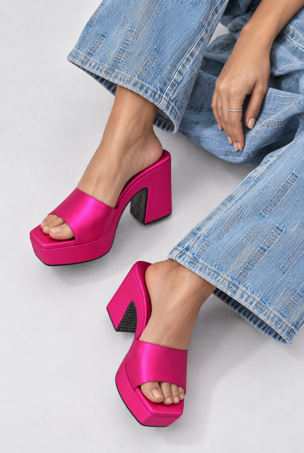Y2K Trendy Comfort Blingy Pink Platform Heels