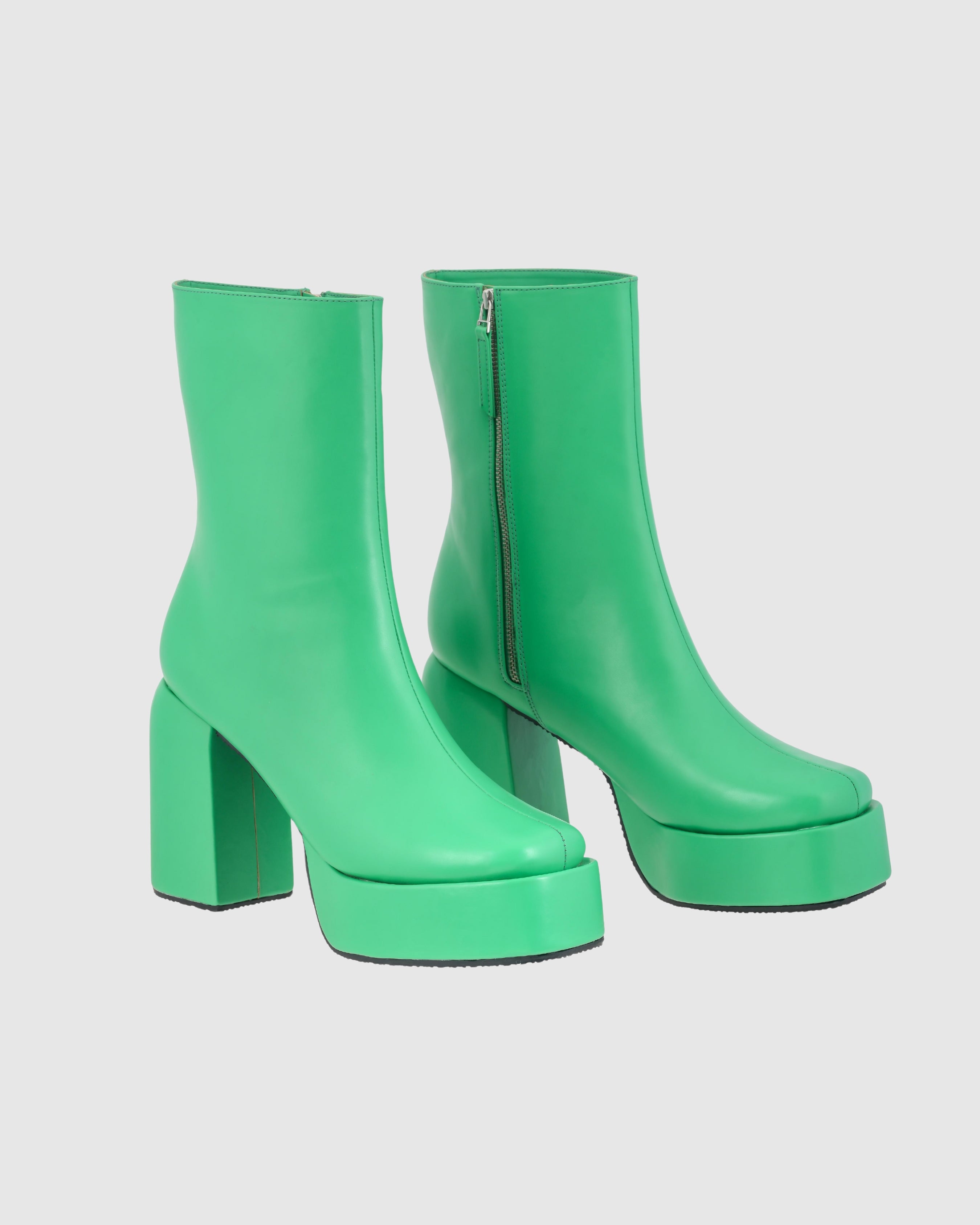 Y2k Chunky Hot Green Boots