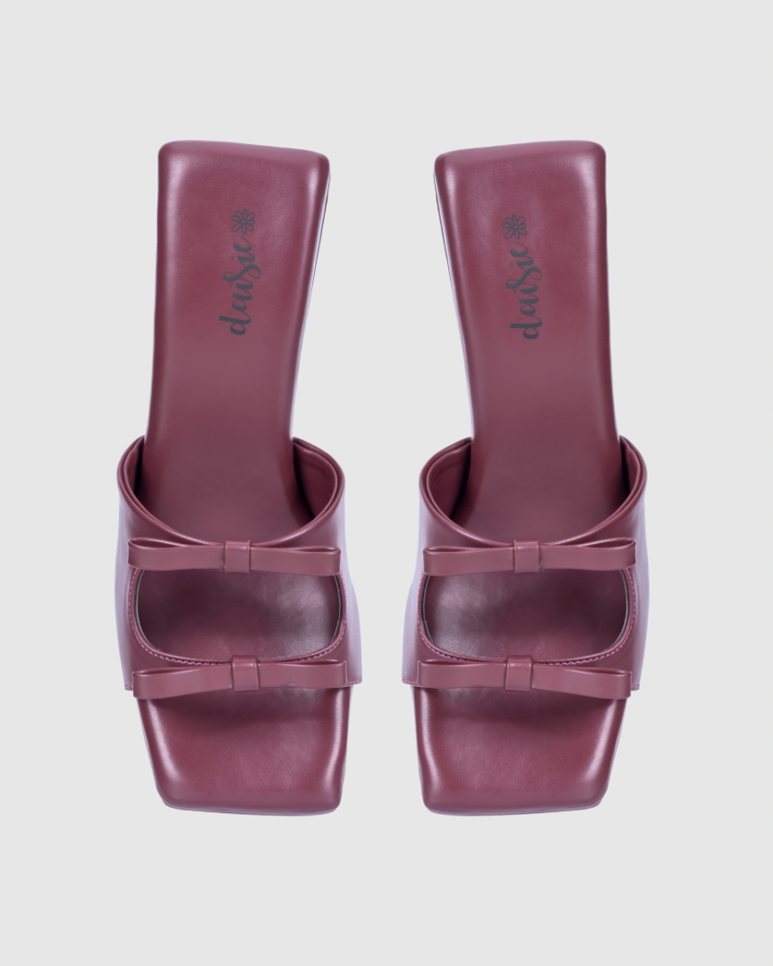 Y2K Bow Heels- Cherry Red