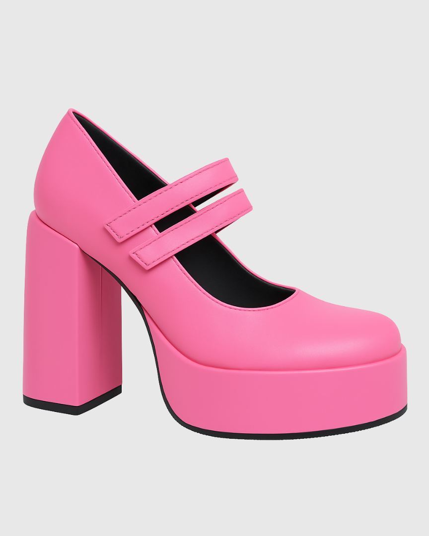 Bratz X Marry Jane Platform Heels - Candy Pink