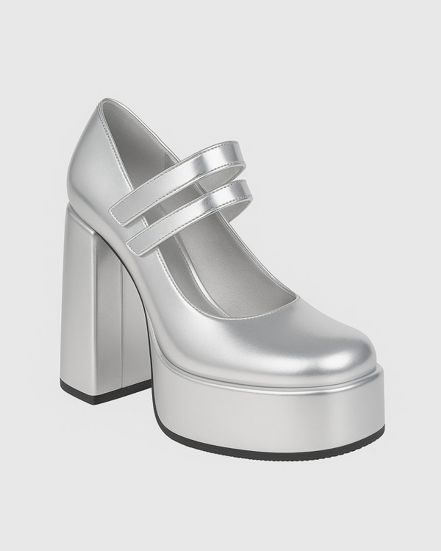 Bratz X Marry Jane Platform Heels - Silver