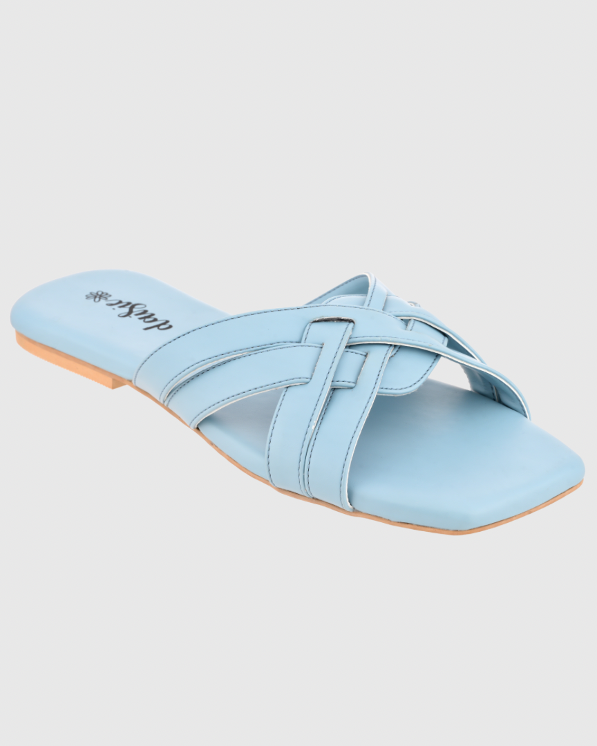 Powder Blue Knoughty Flats