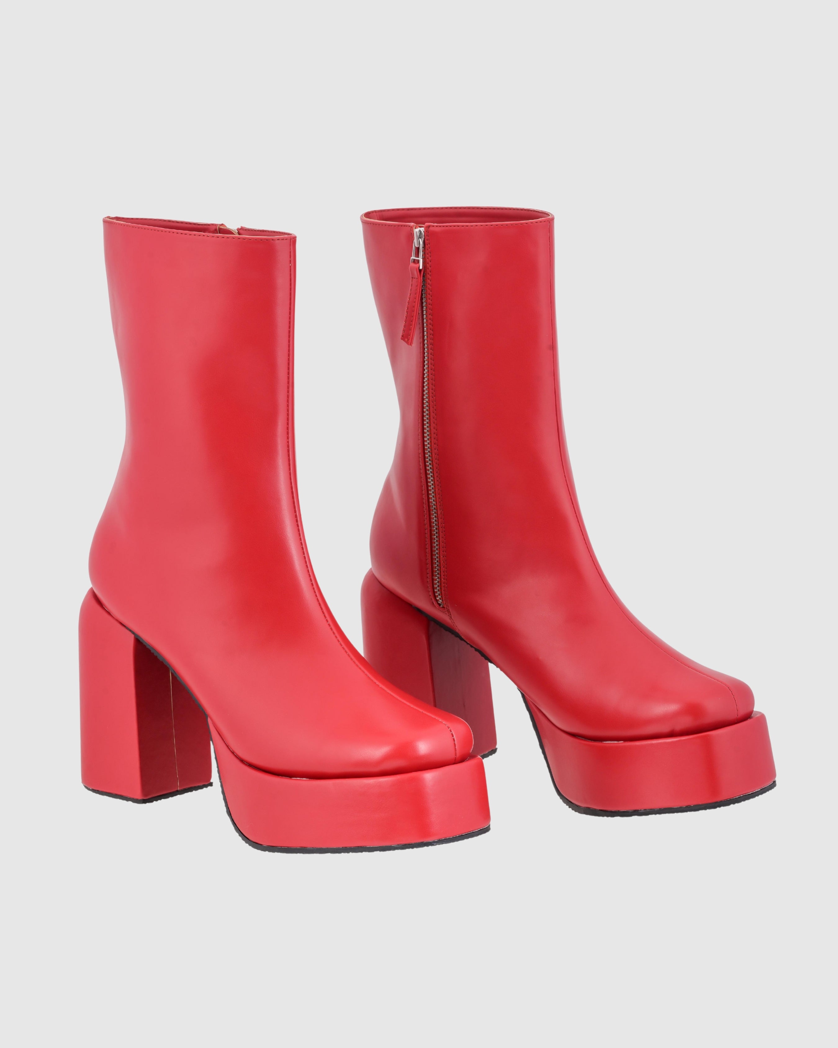 Y2k ChunkyHot Red Boots
