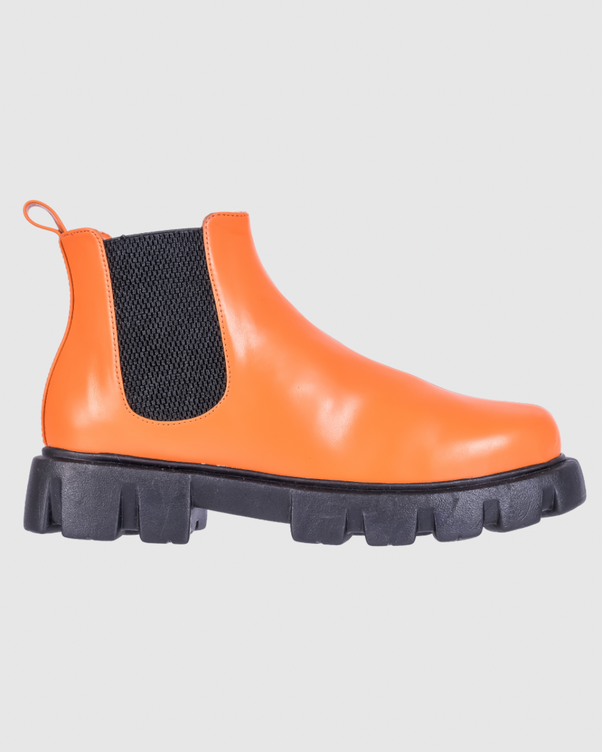 Y2K Orange Ankle Boots